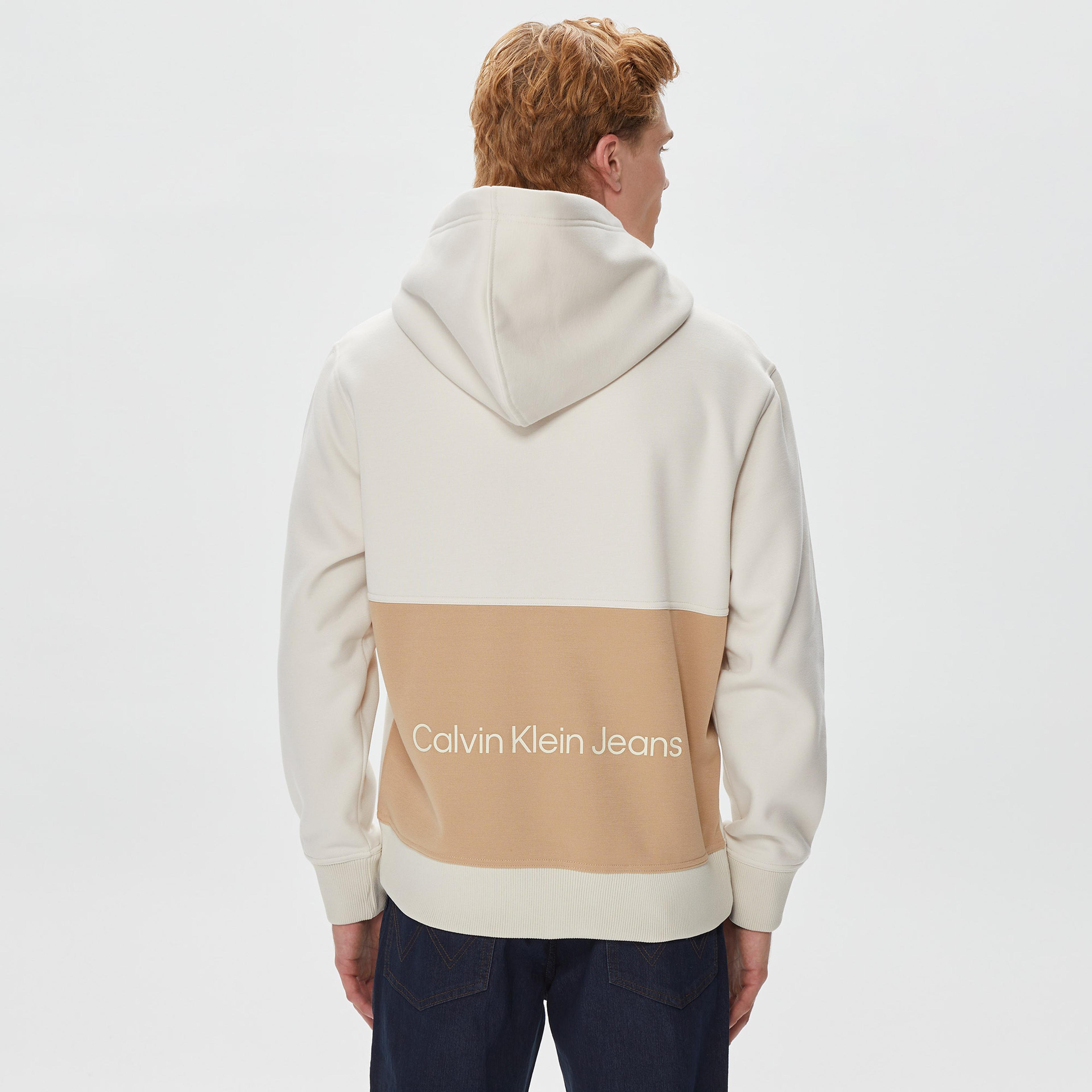 Calvin Klein Blocking Bej Erkek Sweatshirt