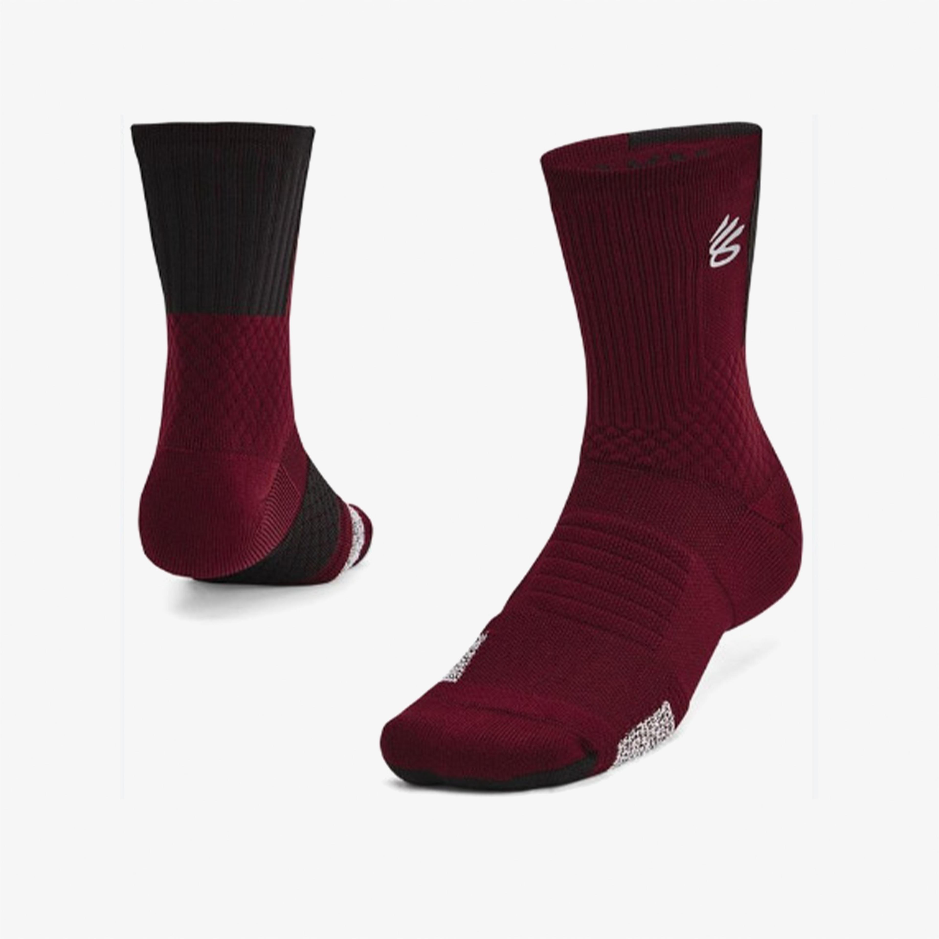 Under Armour Curry Ad Playmaker 1P Mid Erkek Kırmızı Çorap