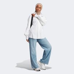 adidas 3-Çizgili Uzun Kollu Kadın Beyaz Gömlek