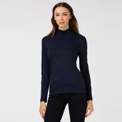 Lacoste Kadın Slim Fit Uzun Kollu Dik Yaka Lacivert T-Shirt