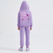 Skechers Heavy Weight Fleece Printed Çocuk Mor Eşofman Takımı