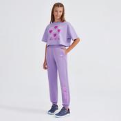 Skechers Heavy Weight Fleece Printed Çocuk Mor Eşofman Takımı