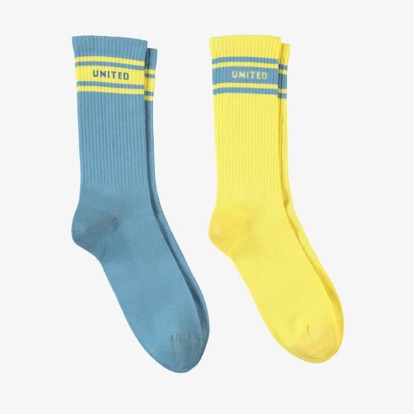 United4 Street Unisex Mavi/Sarı 2'li Çorap