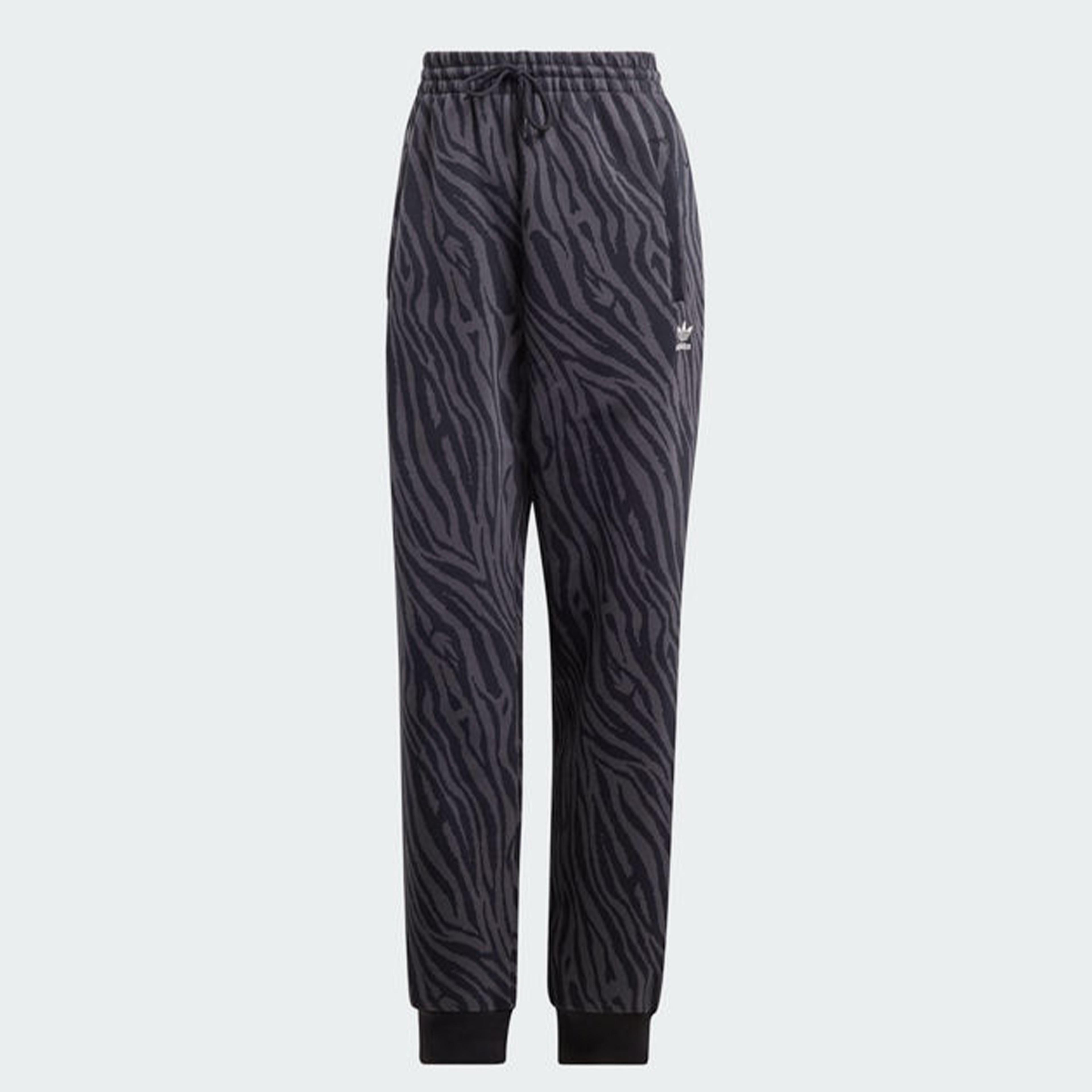 adidas Allover Zebra Animal Print Kadın Siyah Eşofman Altı