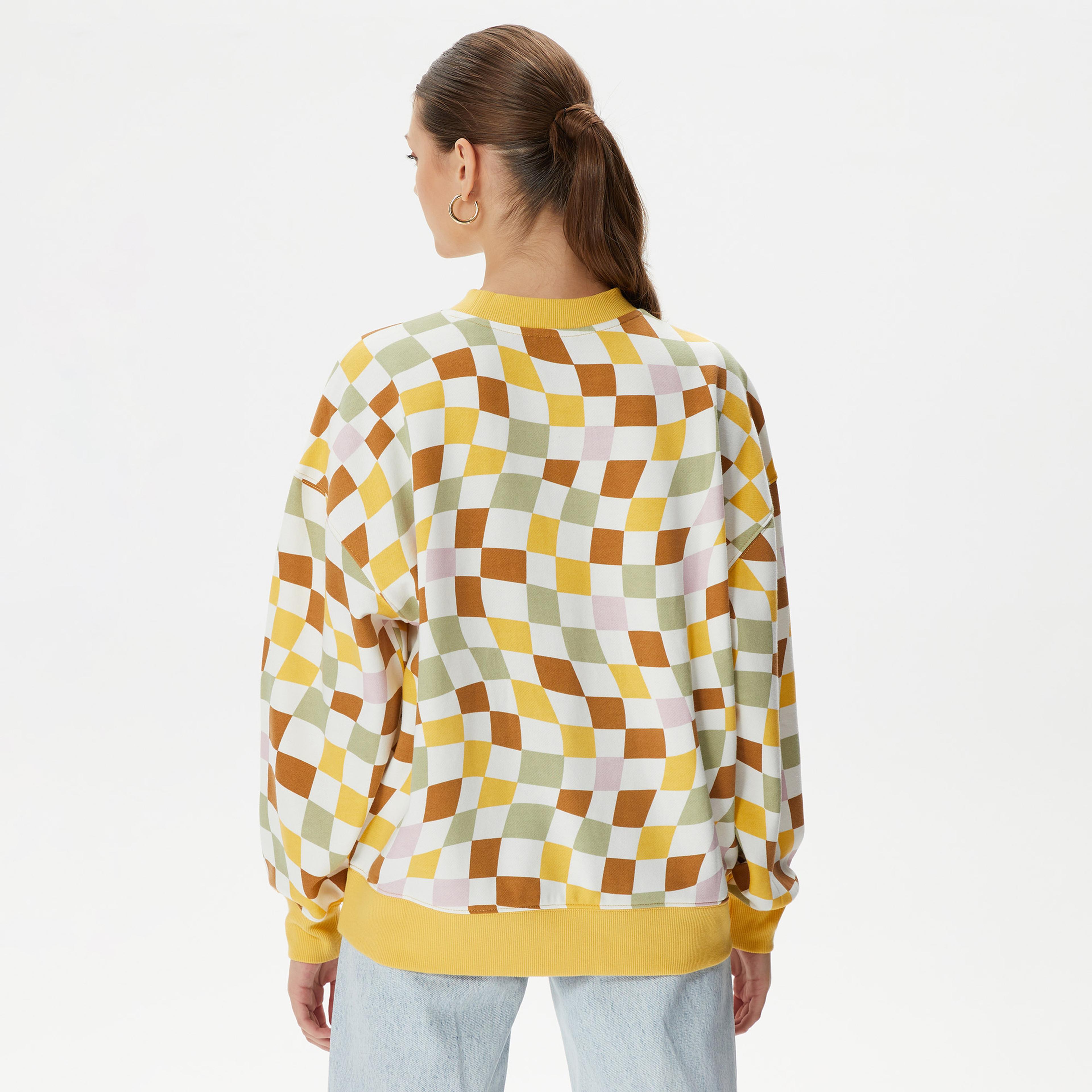 Vans Club Slouchy Crew Kadın Krem Sweatshirt