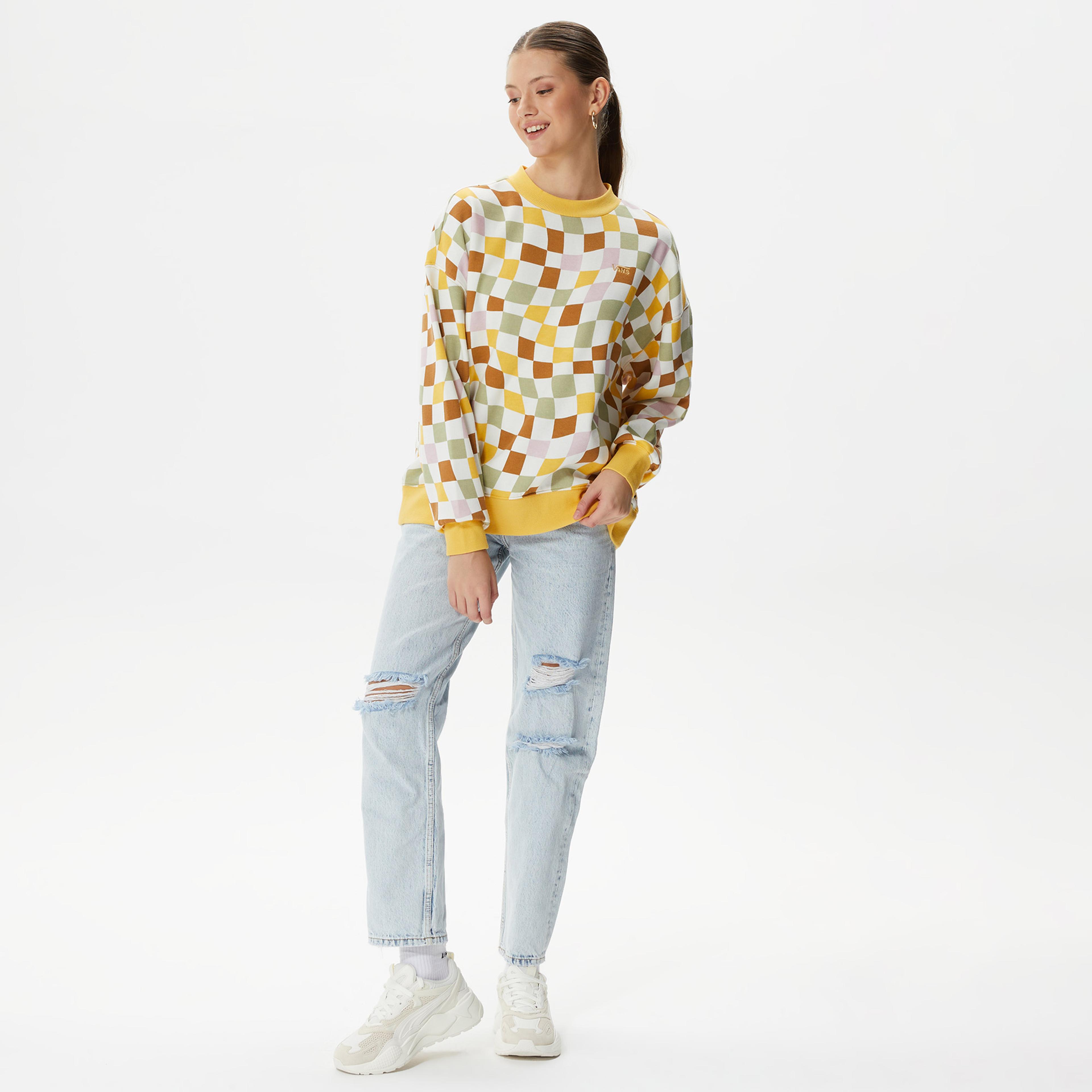 Vans Club Slouchy Crew Kadın Krem Sweatshirt