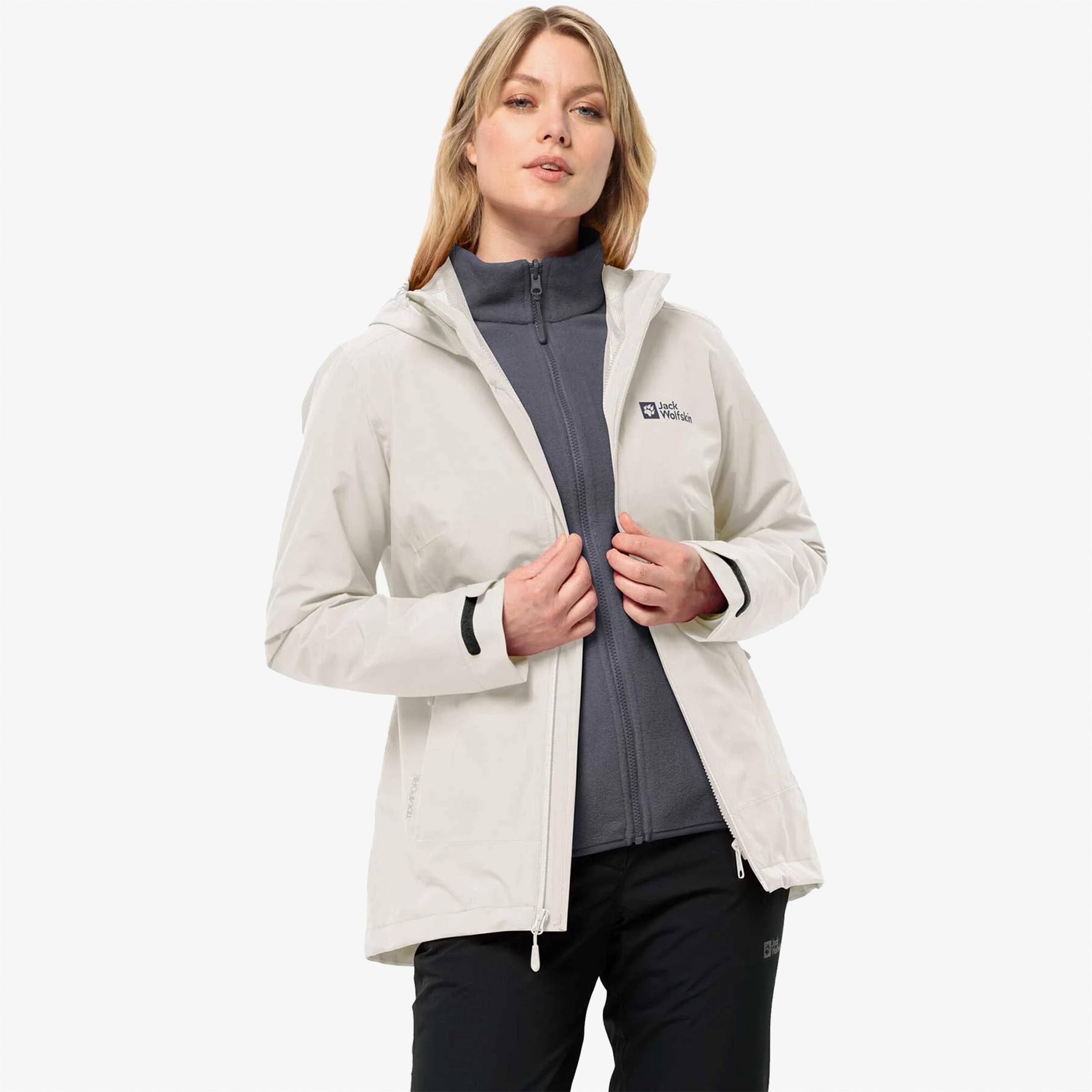 Jack Wolfskin Moonrise 3In1 Kadın Gri Mont
