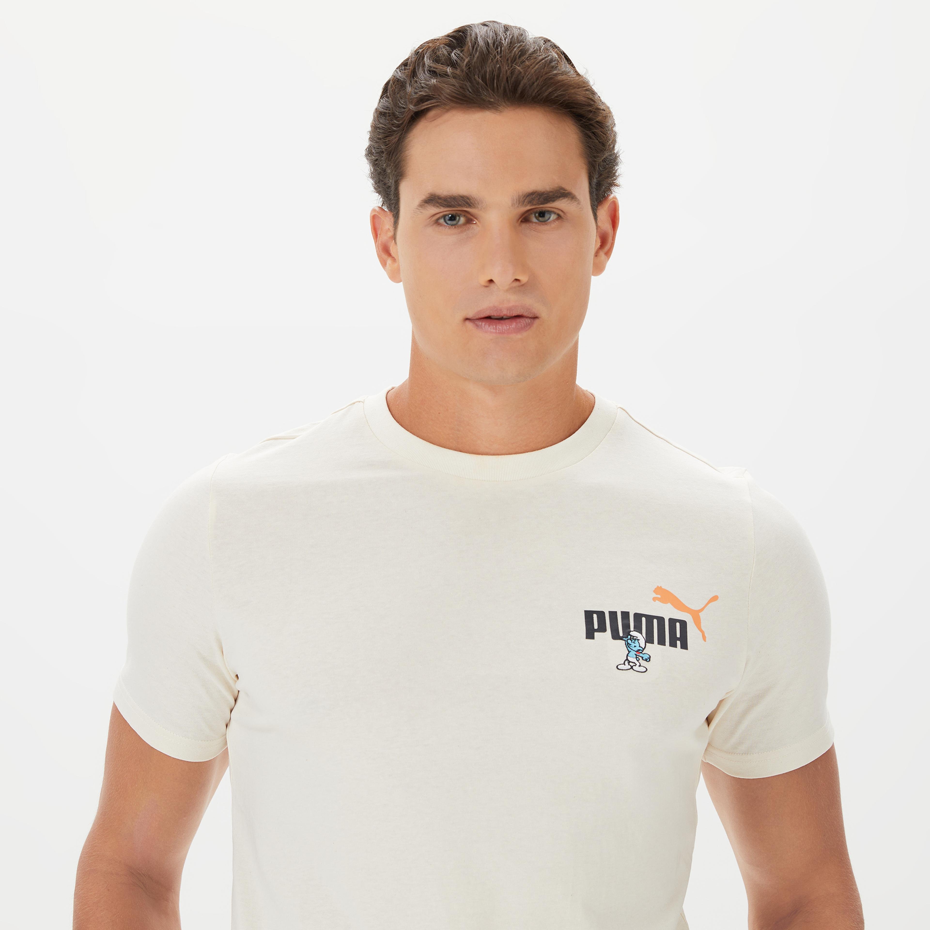 Puma X The Smurfs Tee Erkek Krem T-Shirt