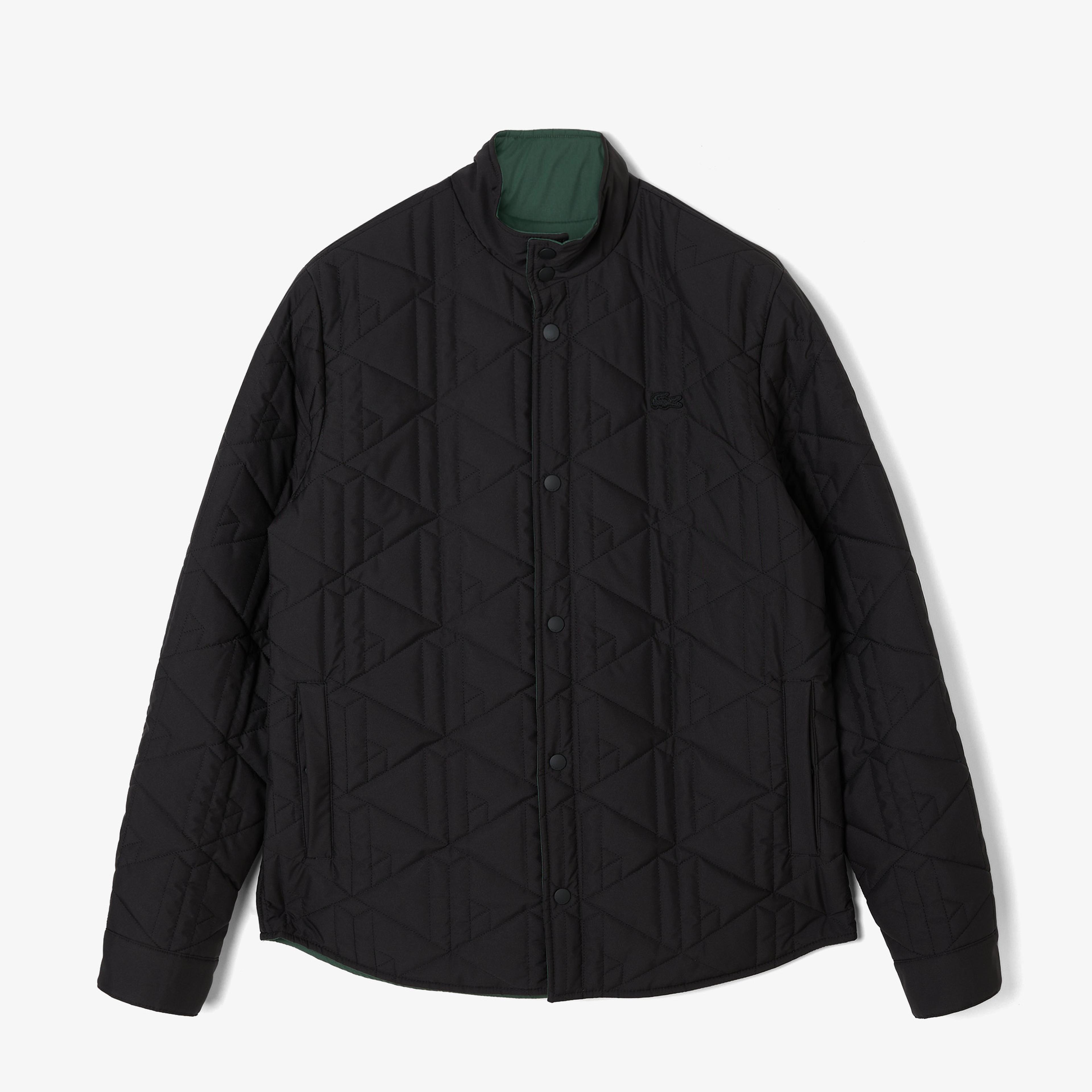 Lacoste Erkek Çift Taraflı Dik Yaka Yeşil Mont