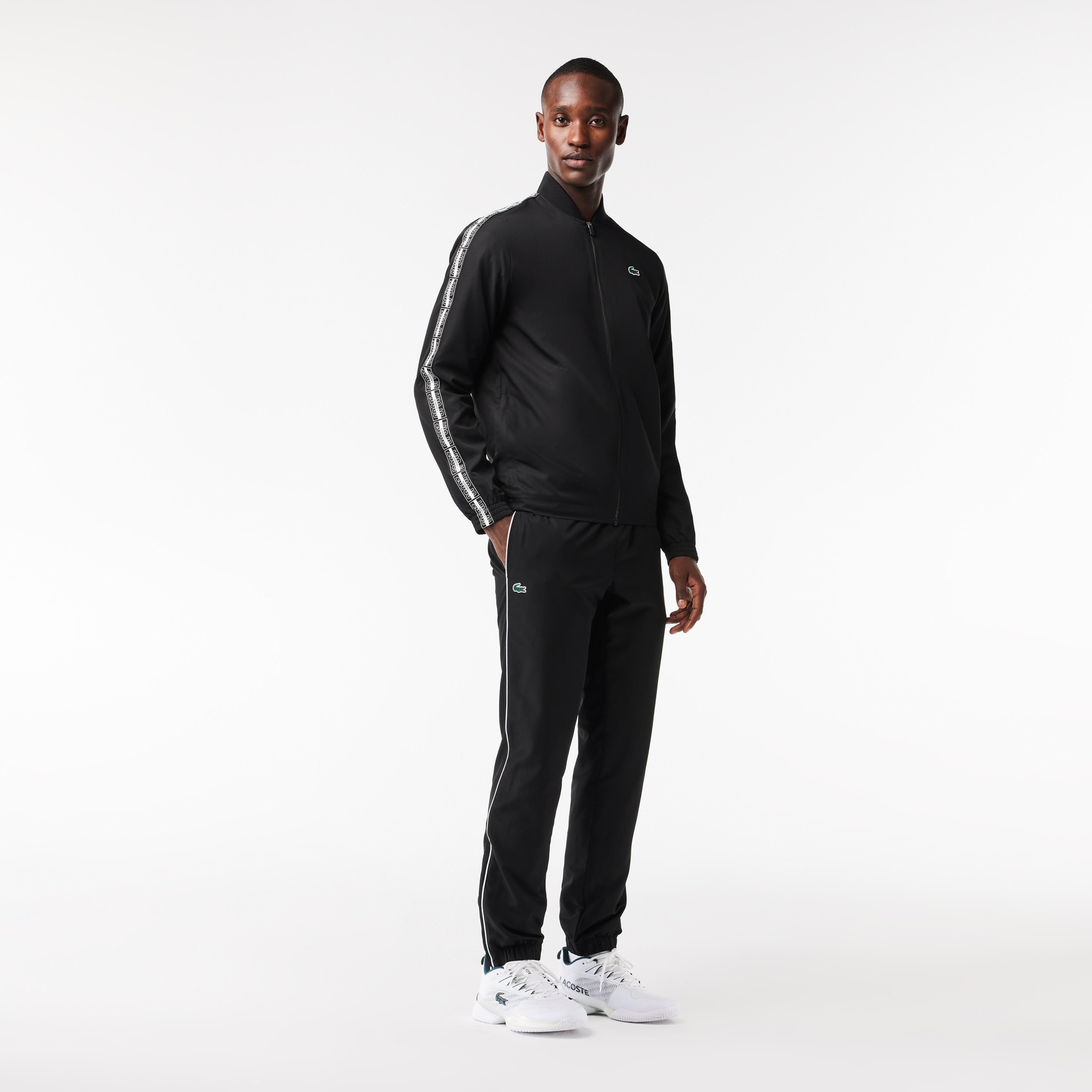 Lacoste SPORT Erkek Regular Fit Uzun Kollu Baskılı Siyah Eşofman Takımı