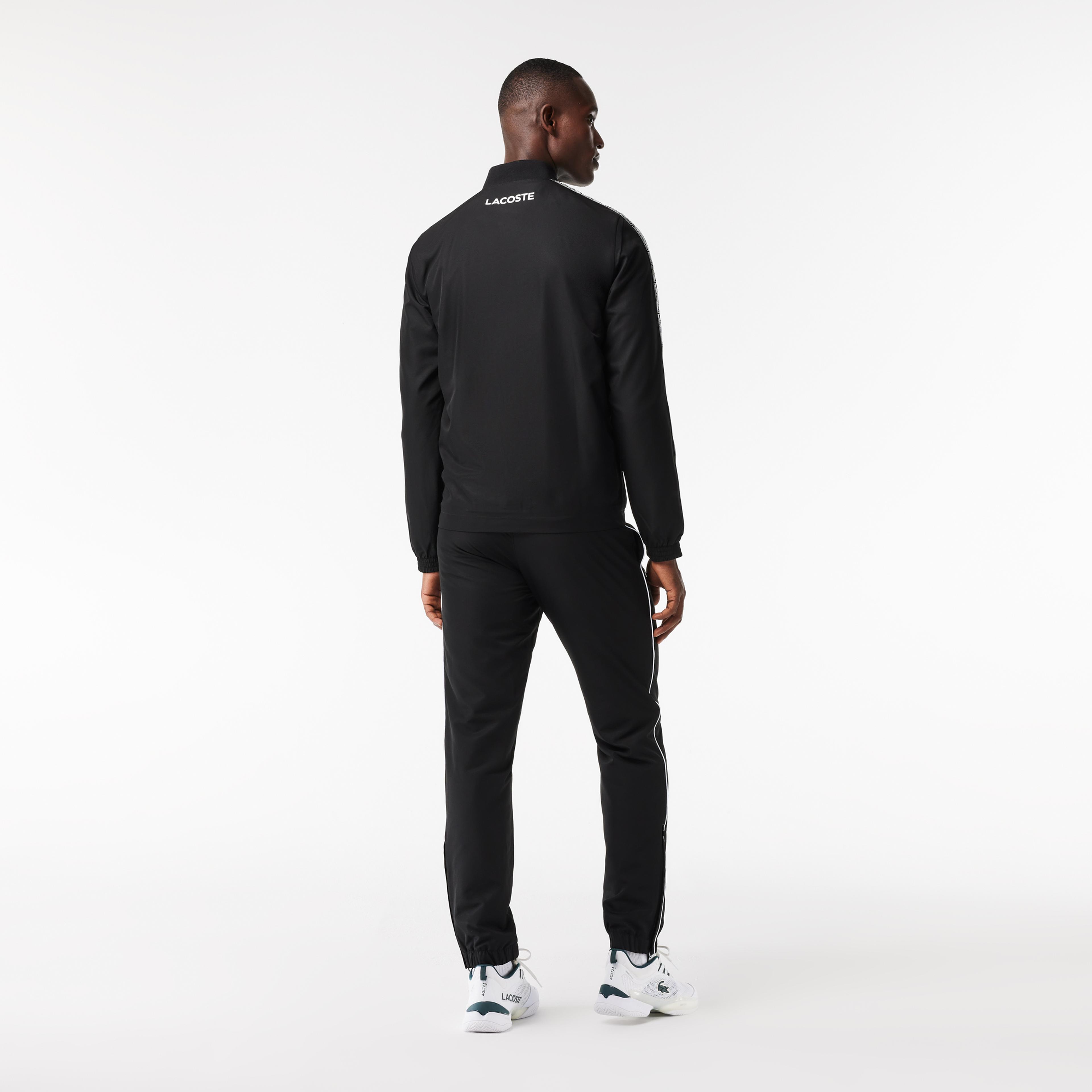 Lacoste SPORT Erkek Regular Fit Uzun Kollu Baskılı Siyah Eşofman Takımı