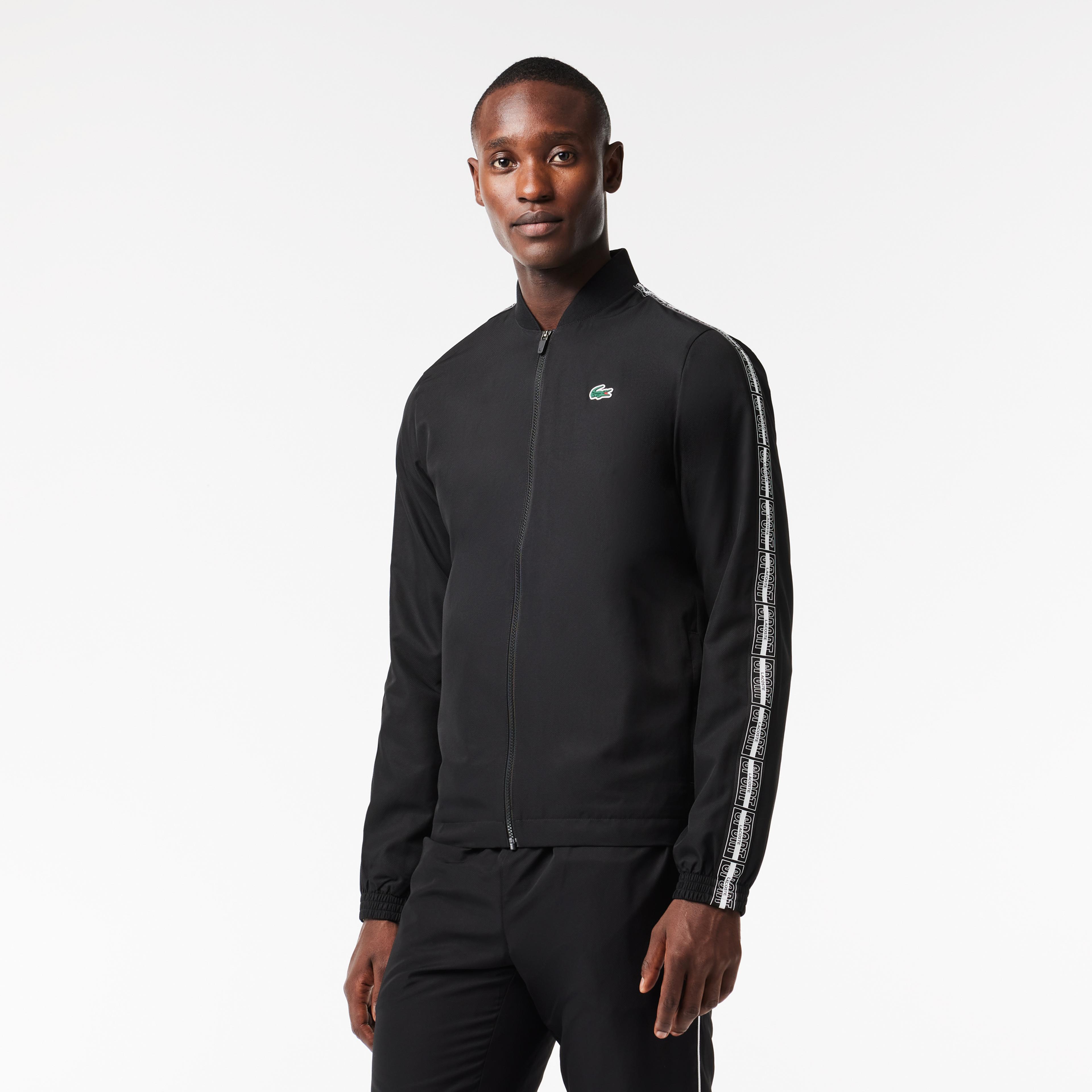 Lacoste SPORT Erkek Regular Fit Uzun Kollu Baskılı Siyah Eşofman Takımı