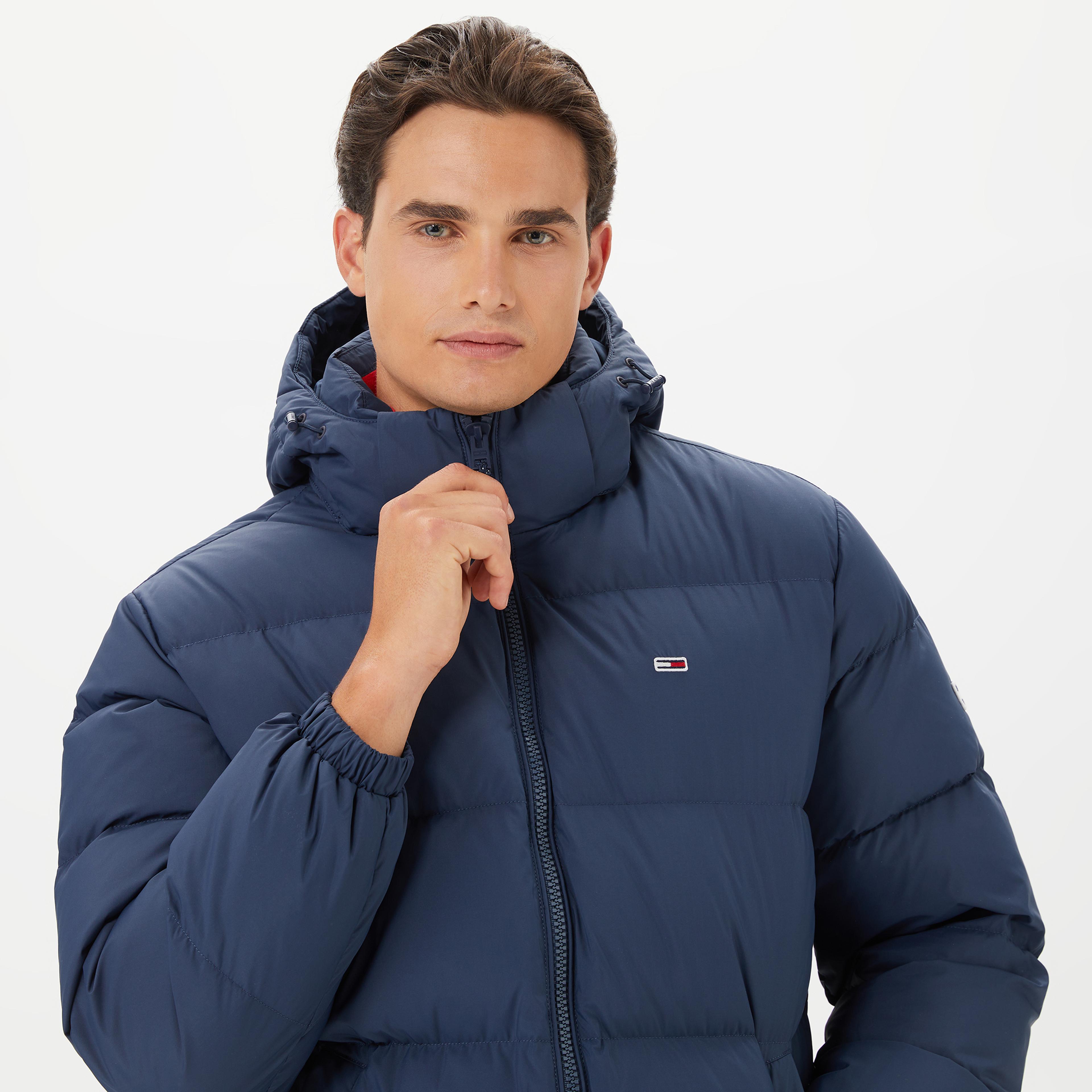 Tommy Jeans Essential Down Parka Erkek Mavi Mont