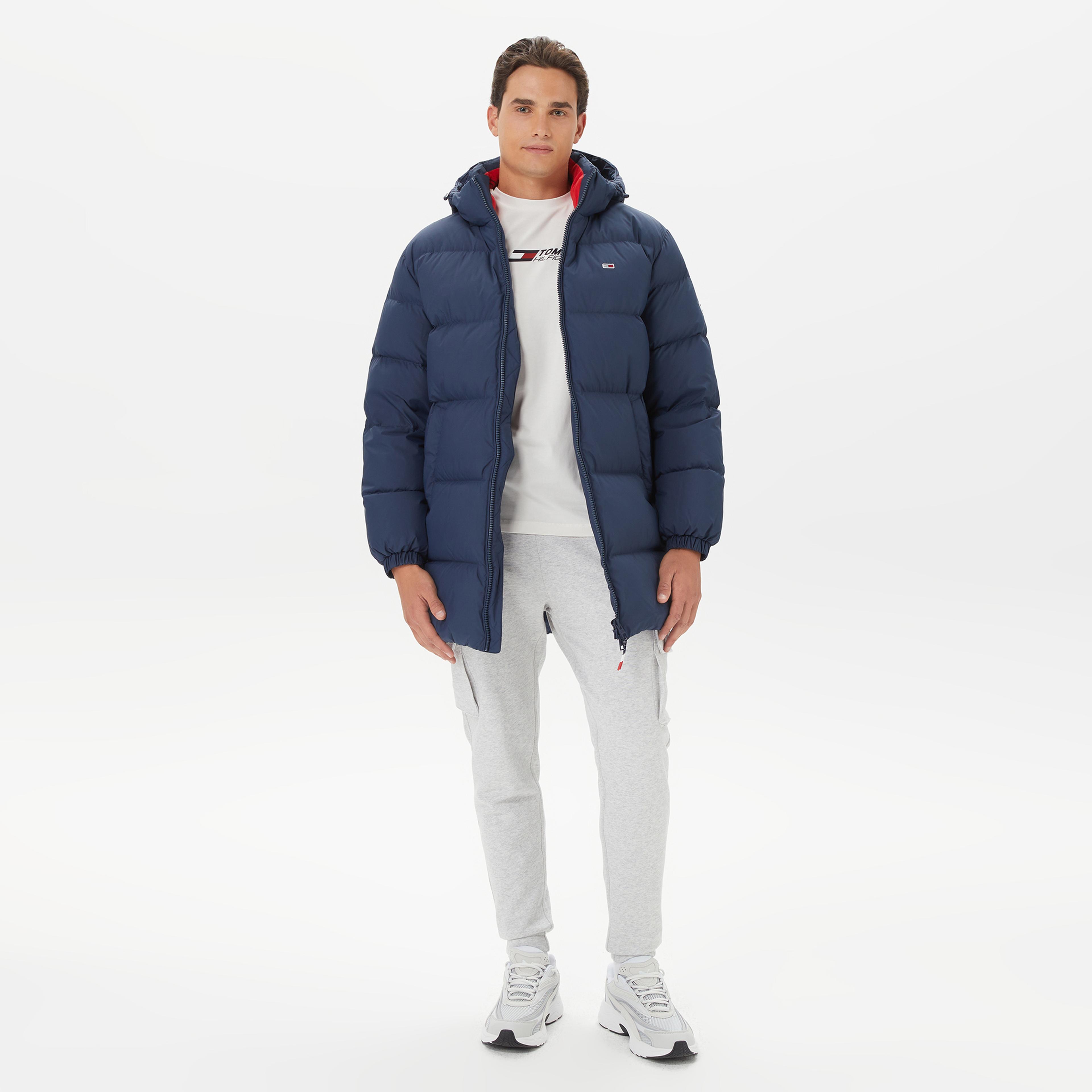 Tommy Jeans Essential Down Parka Erkek Mavi Mont