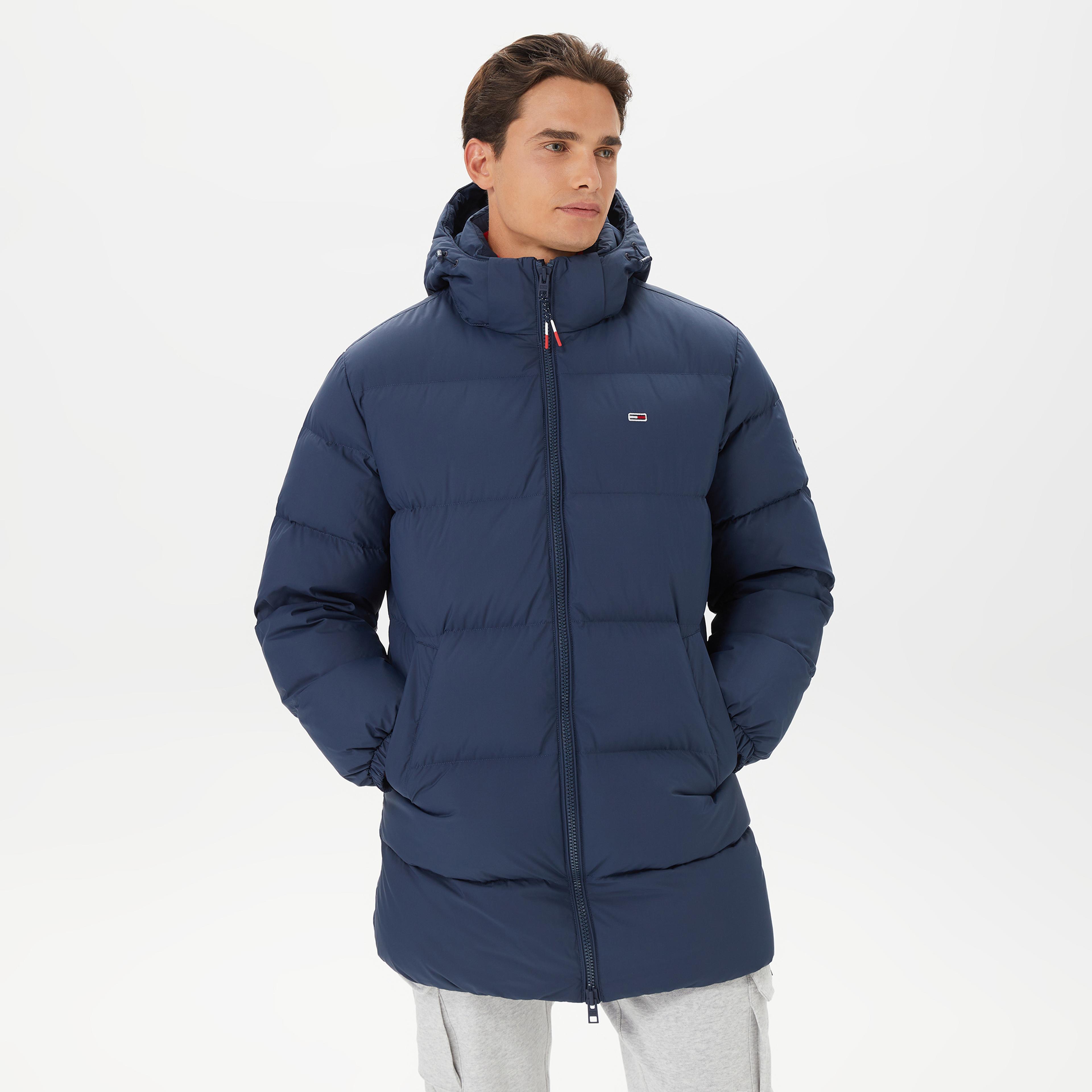 Tommy Jeans Essential Down Parka Erkek Mavi Mont