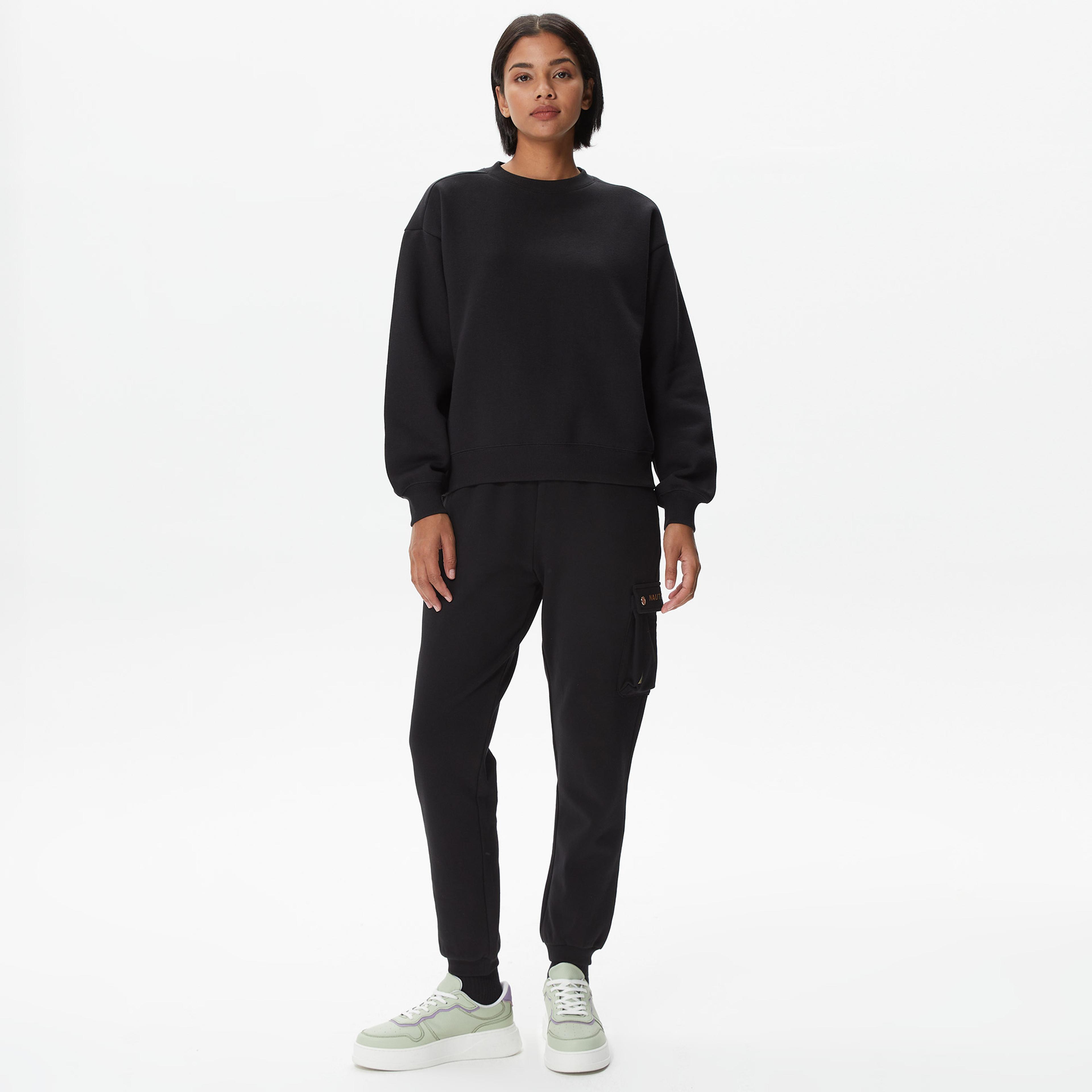 Nautica Kadın Siyah Relaxed Fit Eşofman Altı