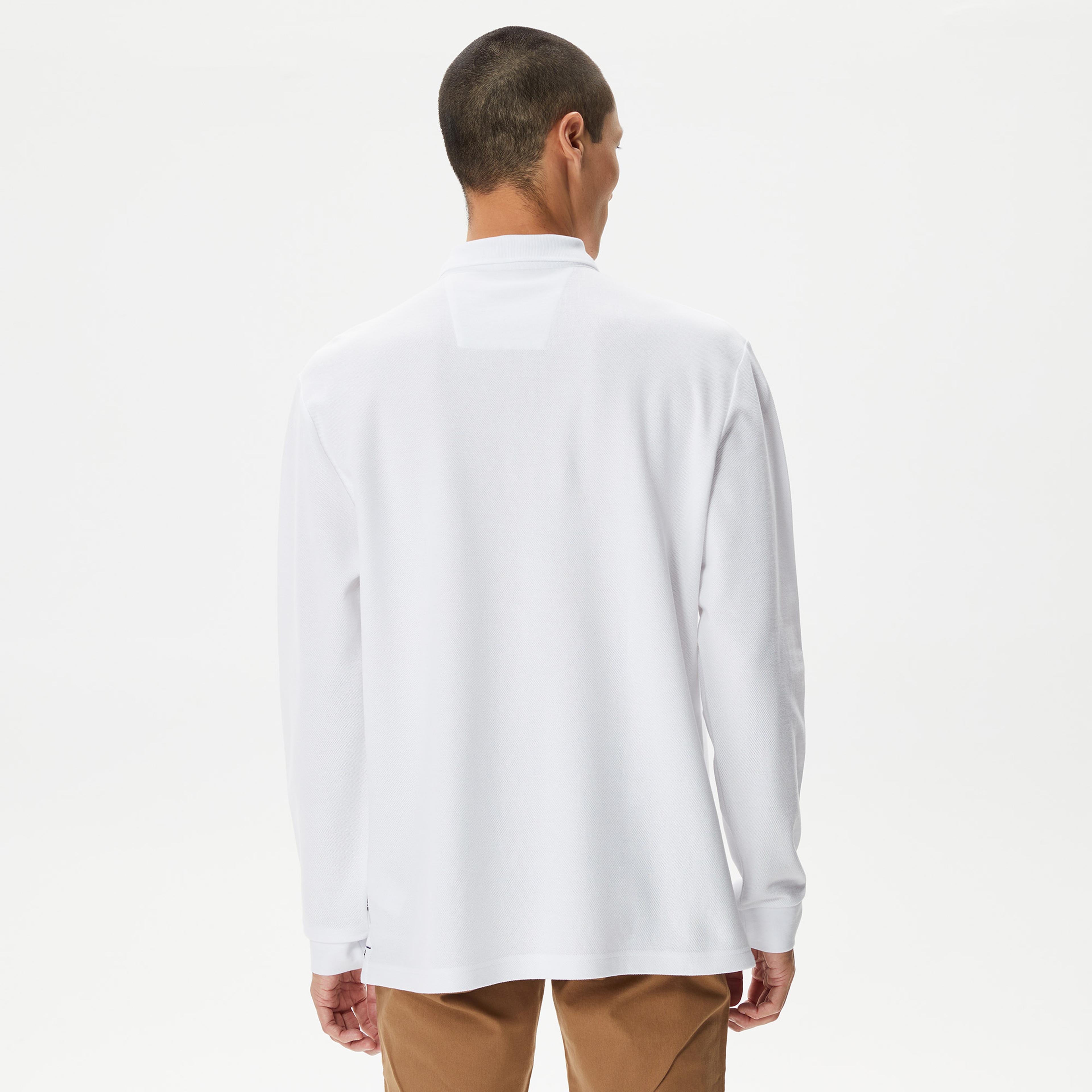 Nautica Erkek Beyaz Classic Fit Uzun Kollu Polo Yaka T-Shirt