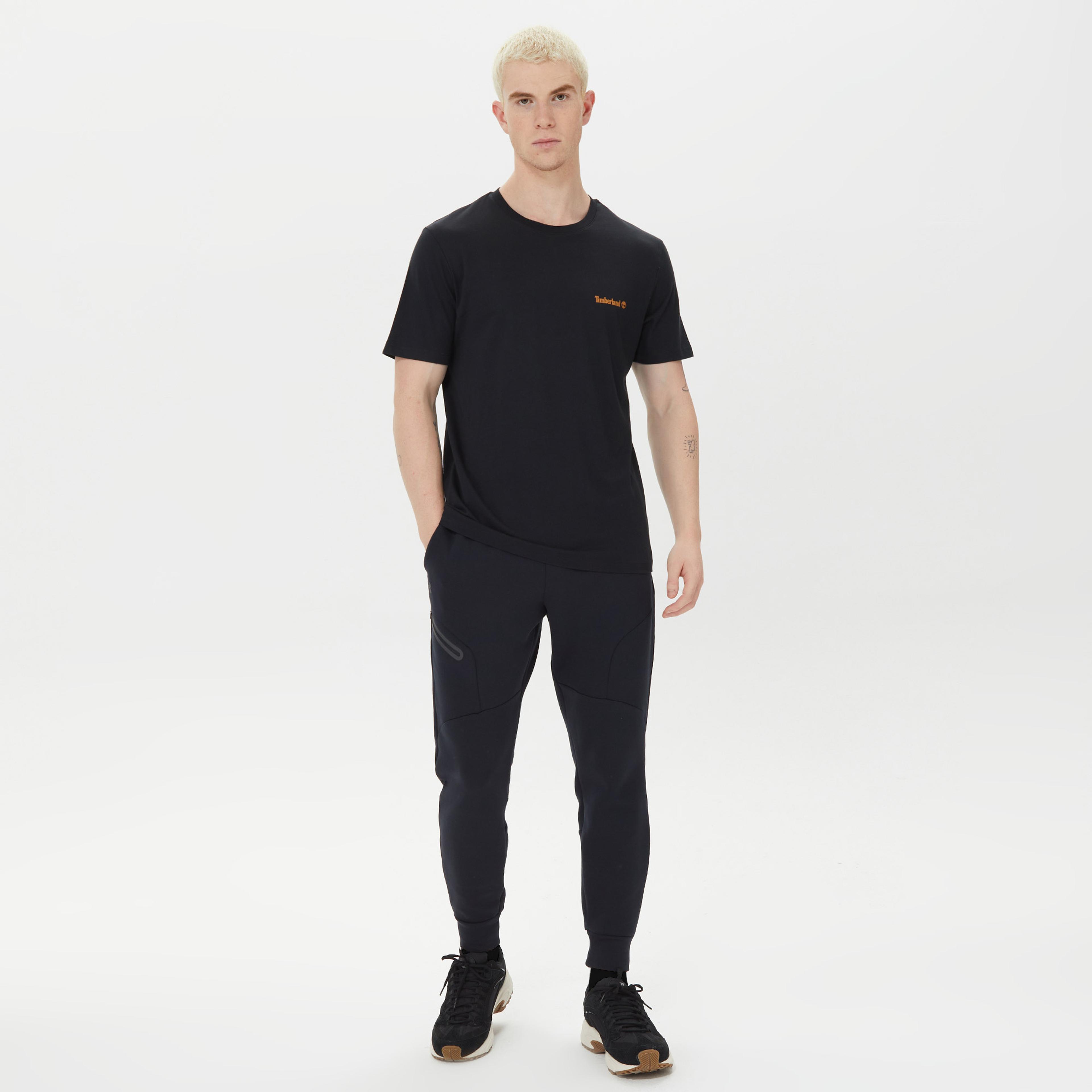 Timberland Small Logo Print Logo Erkek Siyah T-shirt