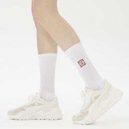 United4 Nakışlı Kadın Beyaz Çorap