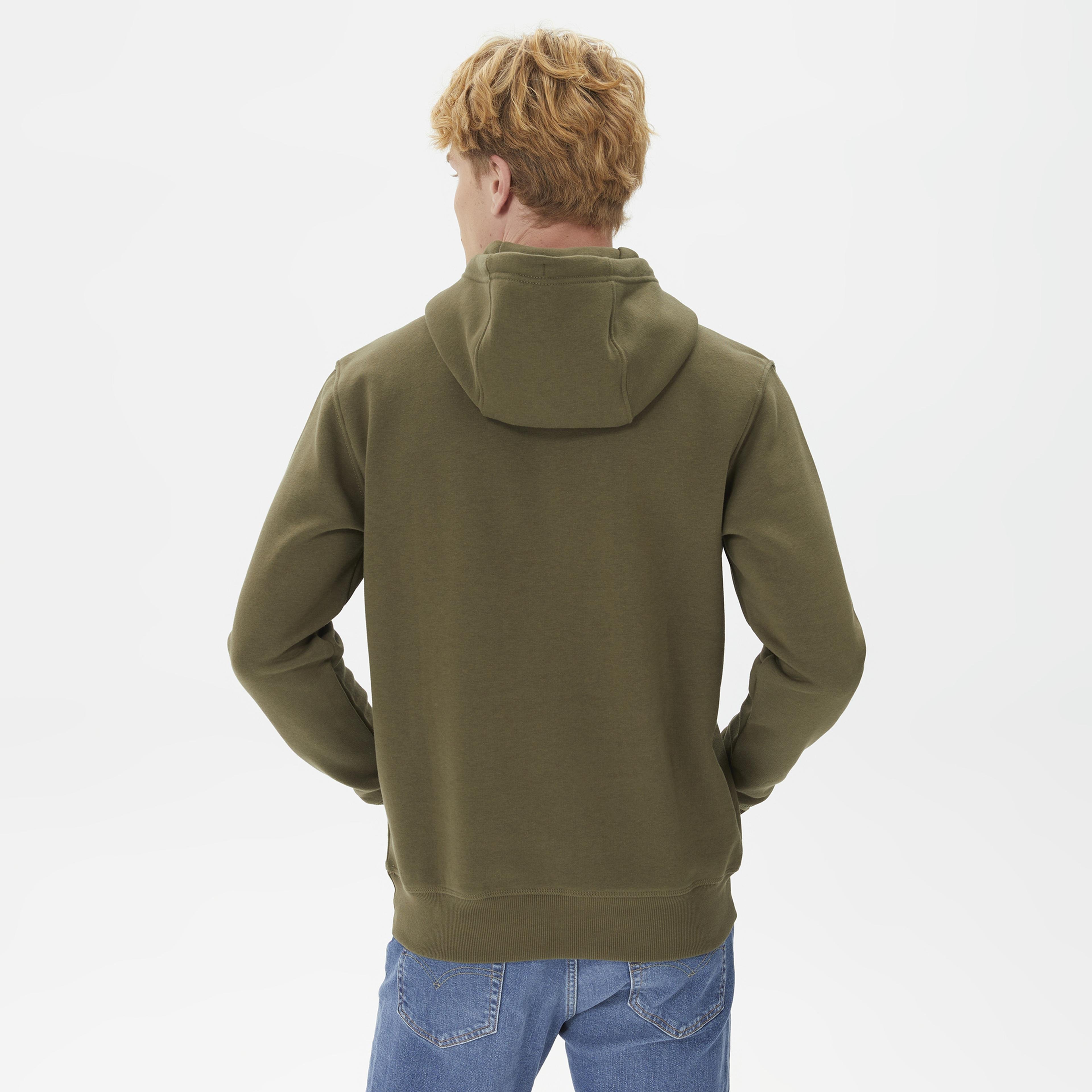 Tommy Jeans Regular Linear Hoodie Erkek Yeşil Sweatshirt