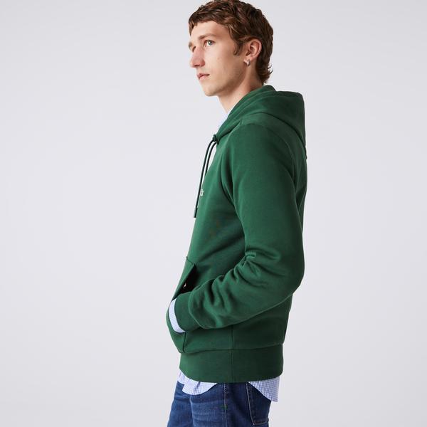 Lacoste Classic Erkek Classic Fit Kapüşonlu Yeşil Hoodie_8