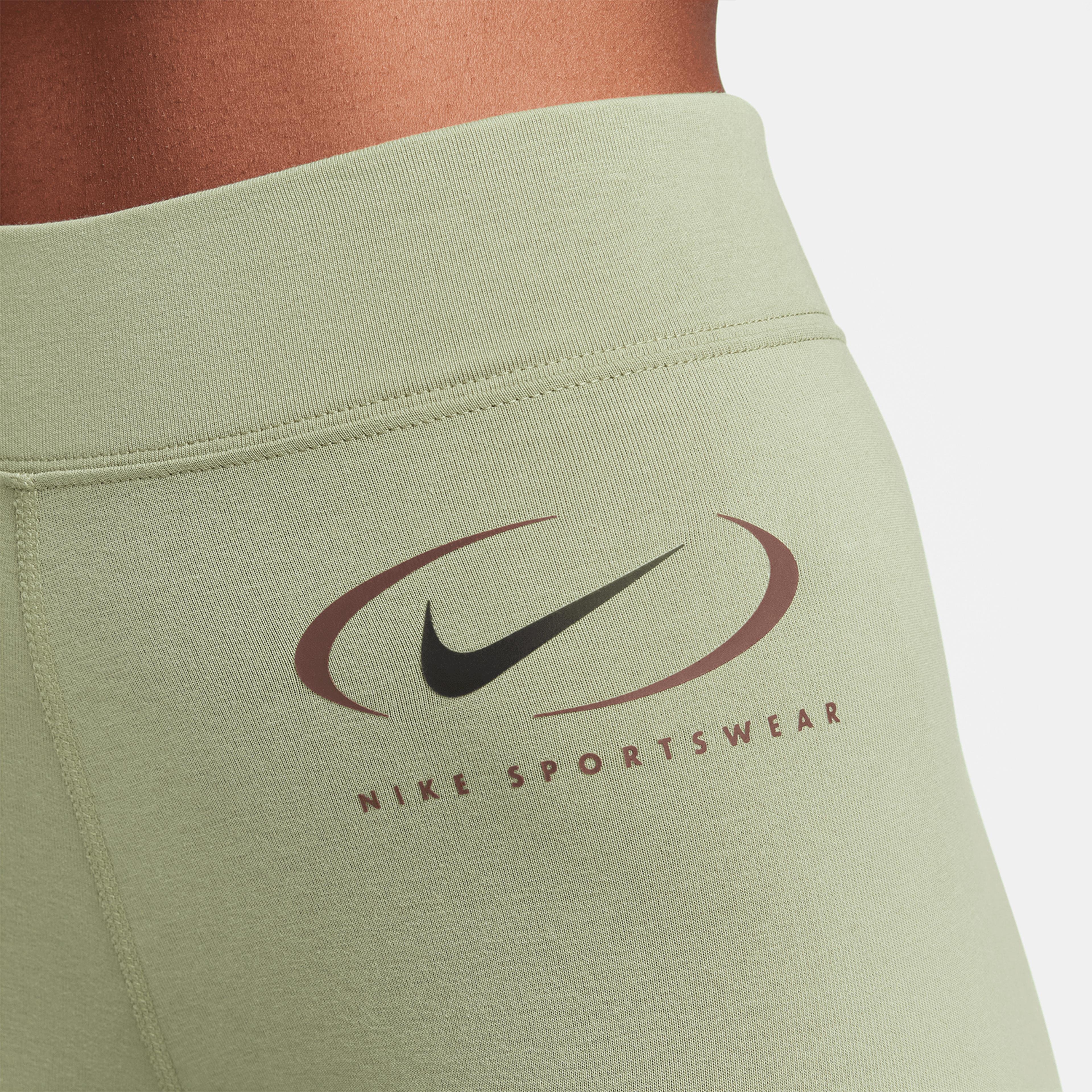Nike Sportswear Lggng Hr Prnt Swsh Kadın Yeşil Tayt