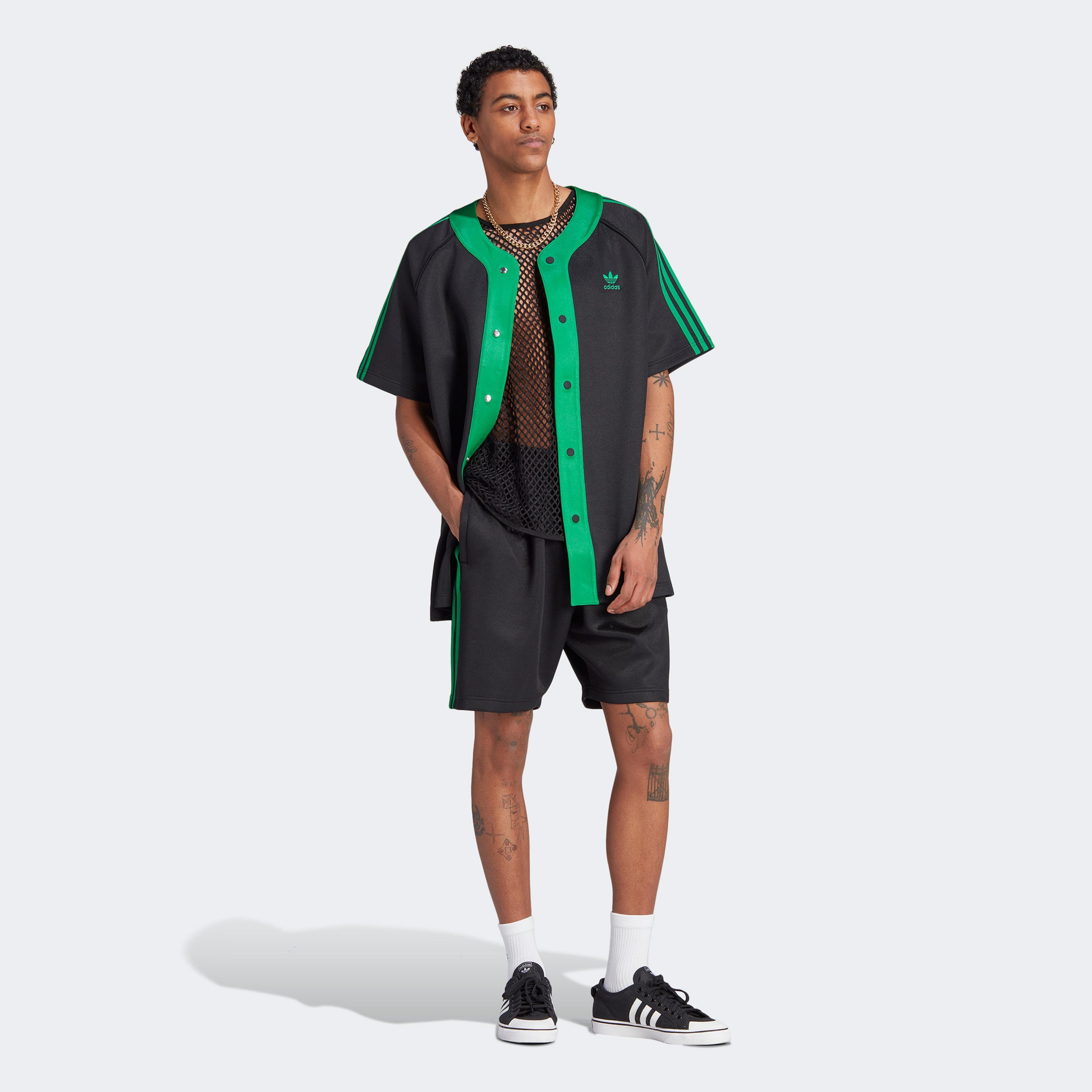 adidas Adicolor Classics+ Short Sleeve Erkek Siyah Gömlek
