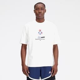 New Balance Hoops Graphic Erkek Beyaz T-Shirt