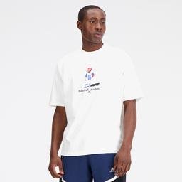 New Balance Hoops Graphic Erkek Beyaz T-Shirt