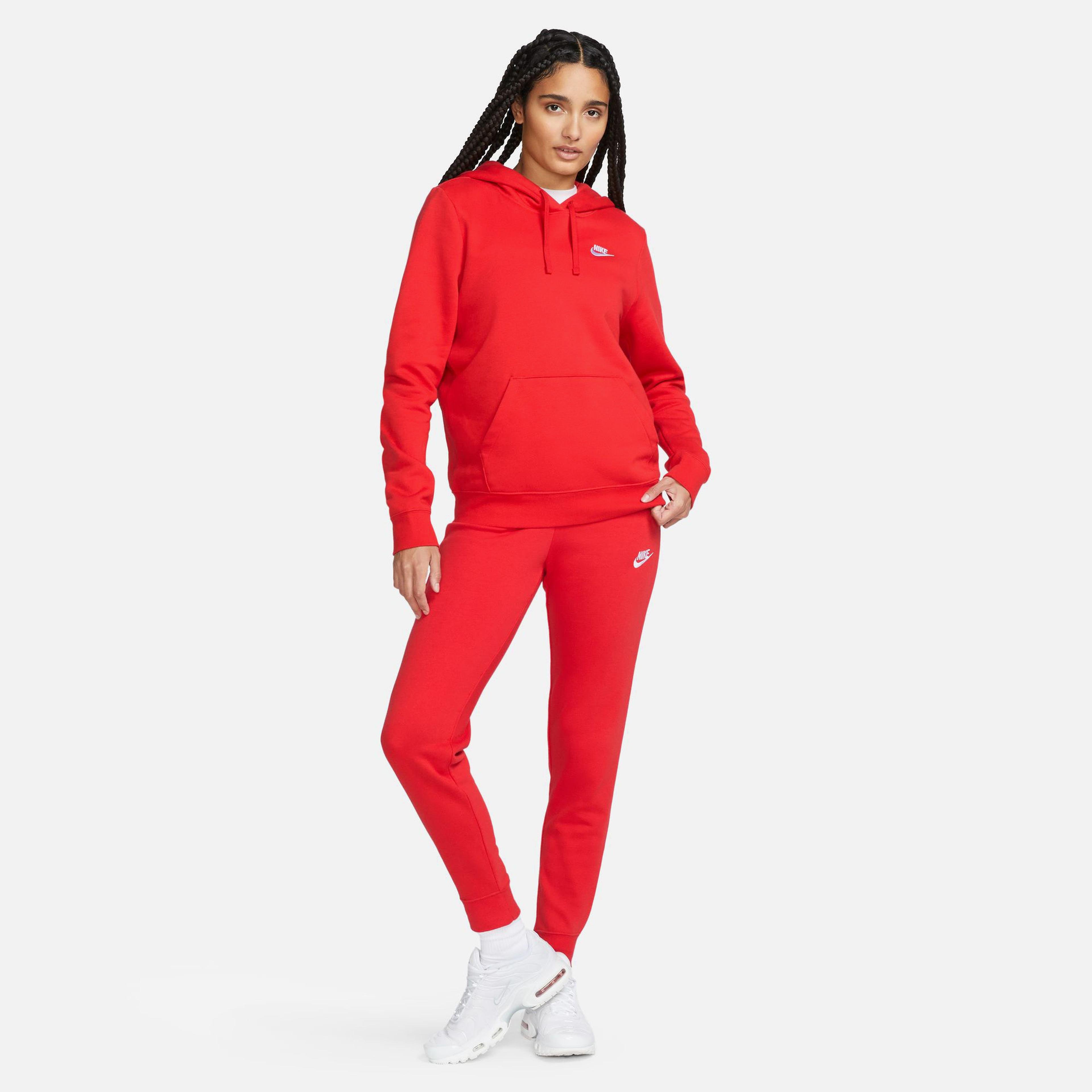Nike Sportswear Club Fleece Mid Rise Kadın Kırmızı Eşofman Altı