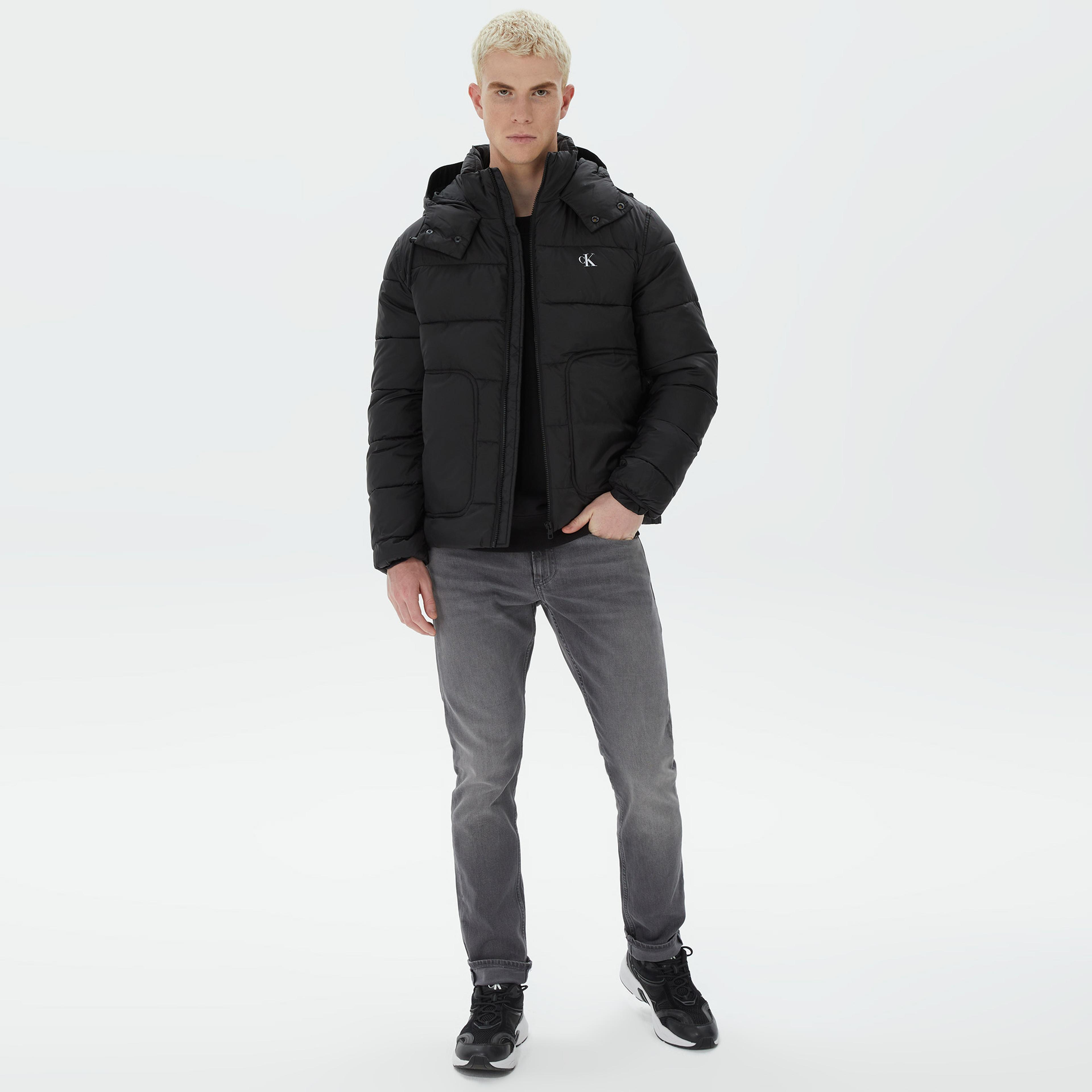 Calvin Klein Jeans Trim Lw Padded Erkek Siyah Mont