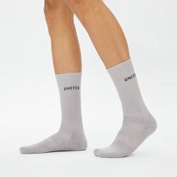 United4 Crew Mini Logo Unisex Beyaz/Siyah/Gri 3'lü Çorap