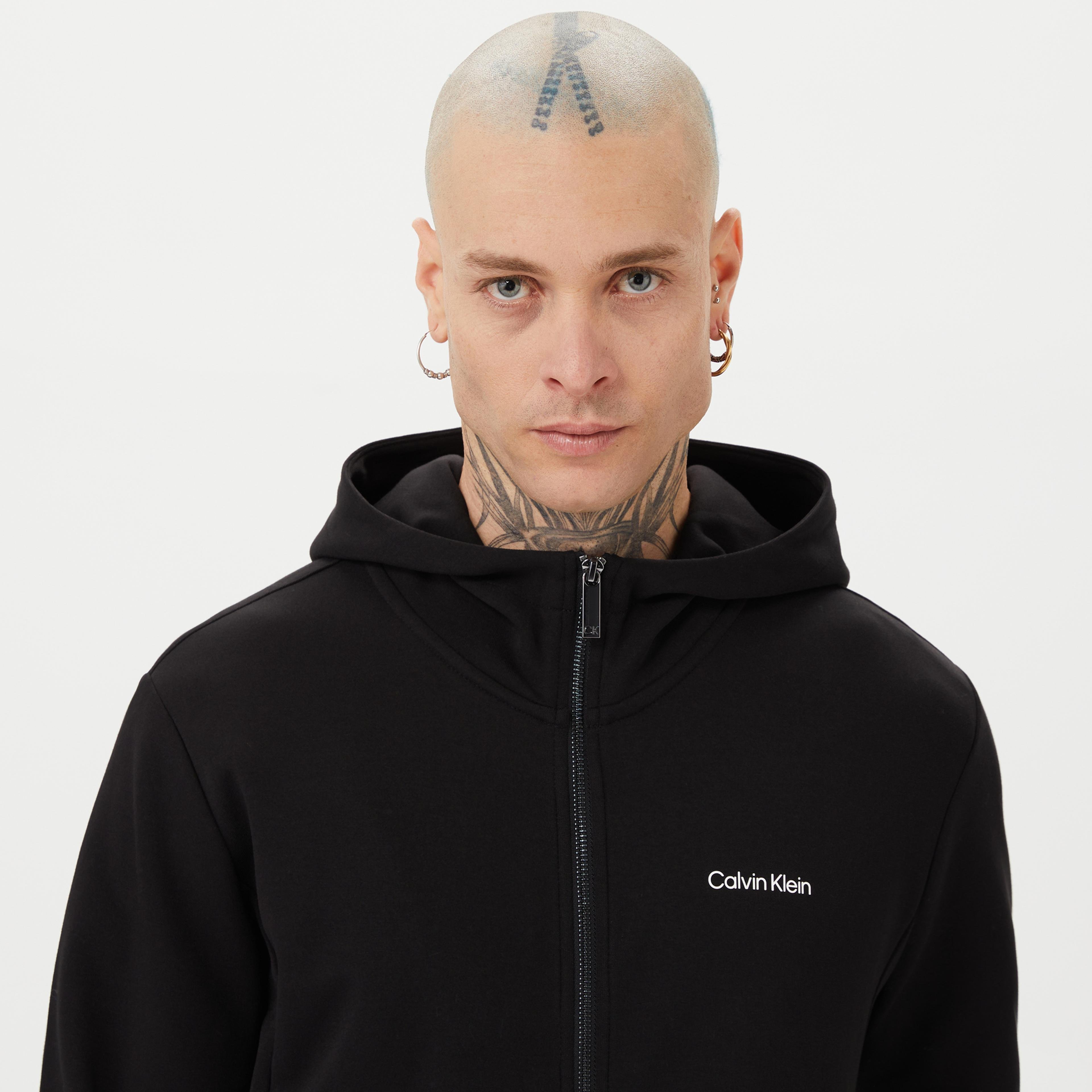 Calvin Klein Micro Logo Repreve Erkek Siyah Sweatshirt
