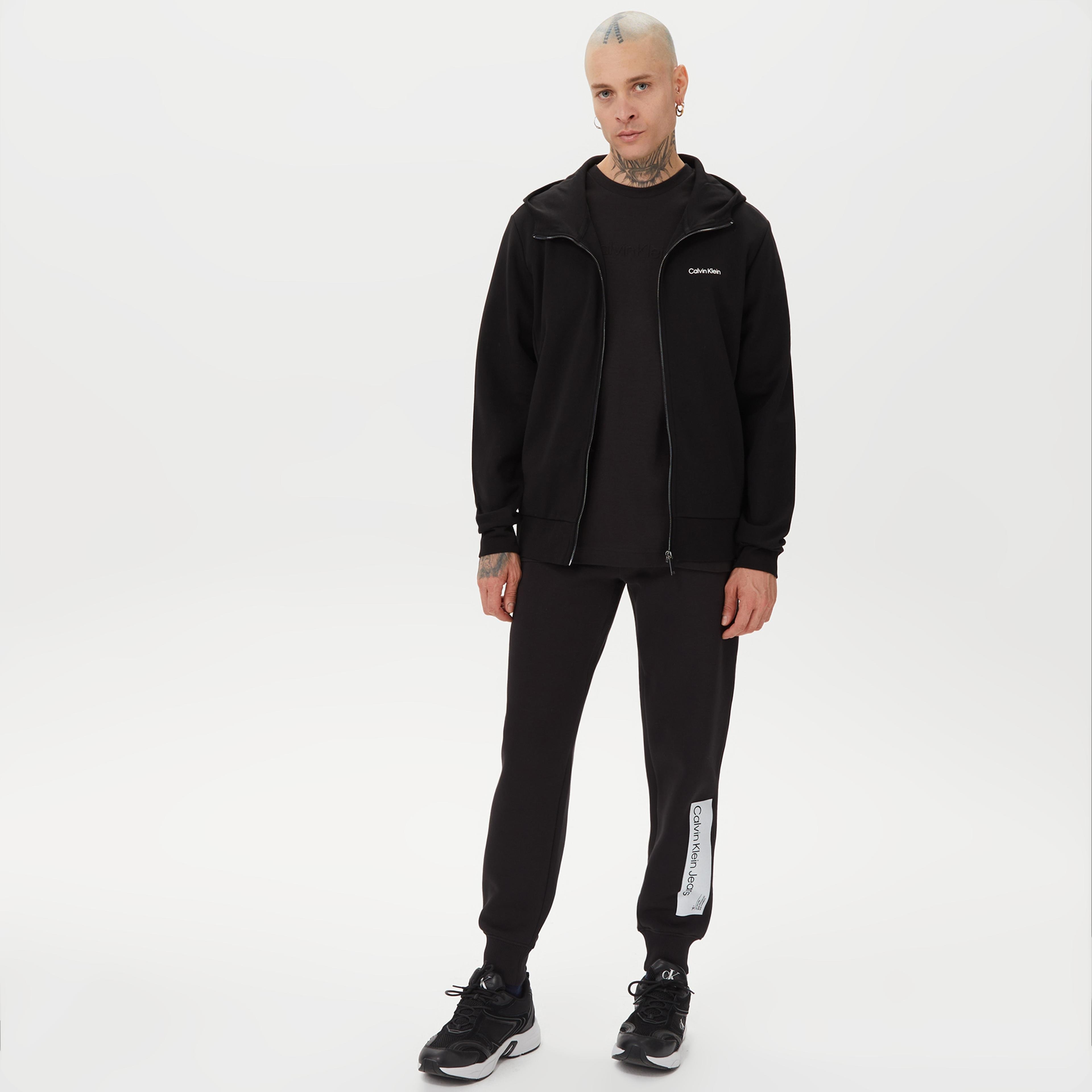 Calvin Klein Micro Logo Repreve Erkek Siyah Sweatshirt
