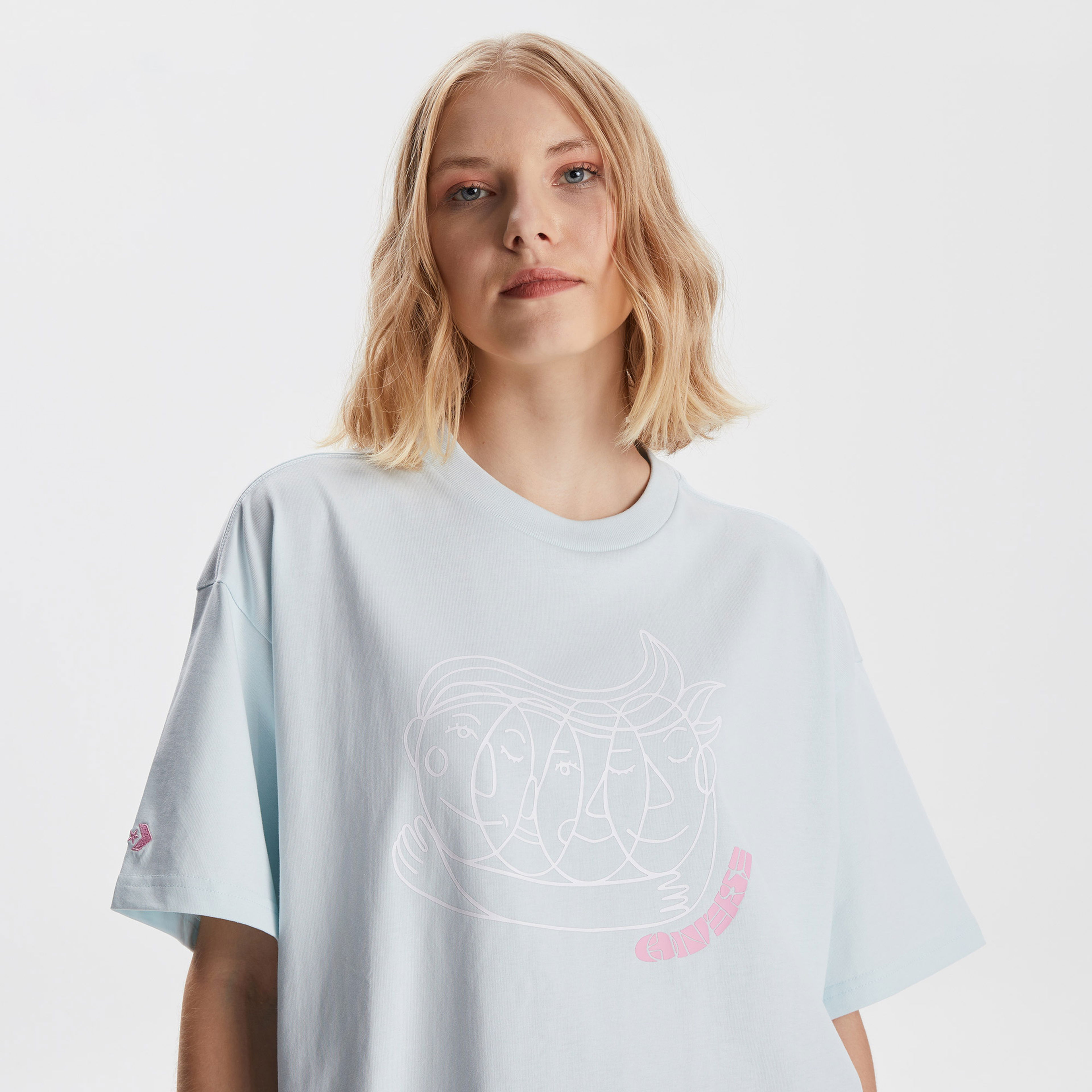 Converse Loose Fit Together Graphic Unisex Mavi T-Shirt