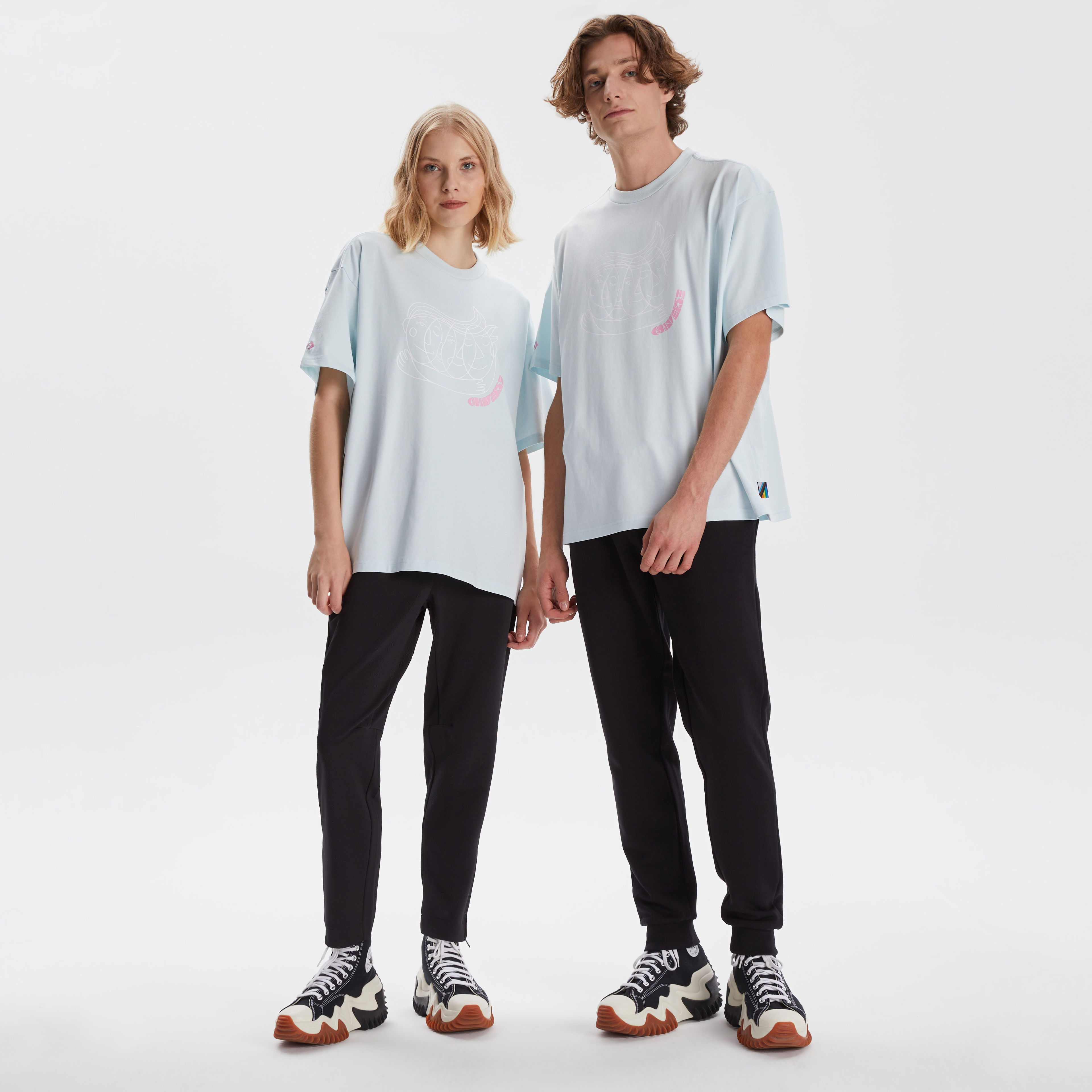 Converse Loose Fit Together Graphic Unisex Mavi T-Shirt