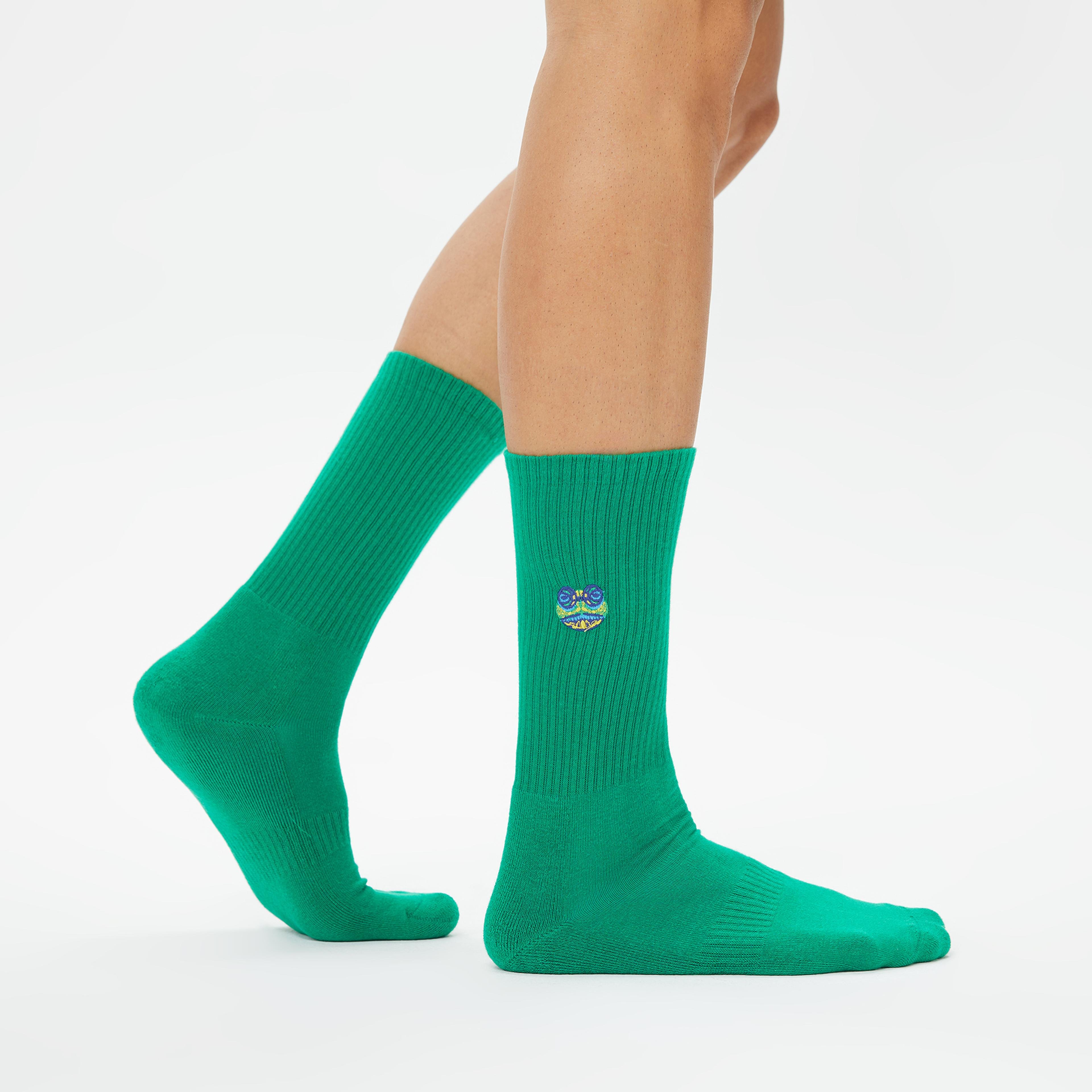 UNITED4 Nakışlı Erkek Yeşil Çorap