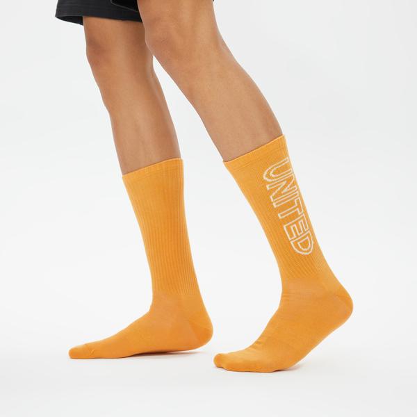 United4 Street  Unisex Yeşil/Beyaz/Turuncu 3'lü Çorap_2
