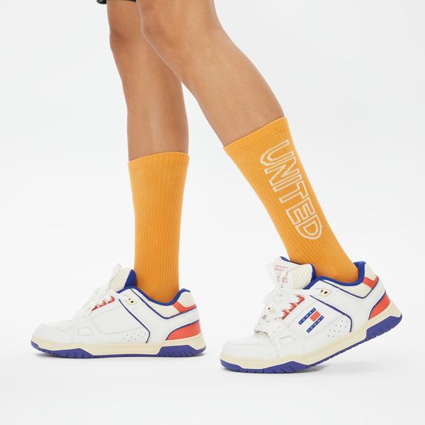 United4 Street  Unisex Yeşil/Beyaz/Turuncu 3'lü Çorap_1