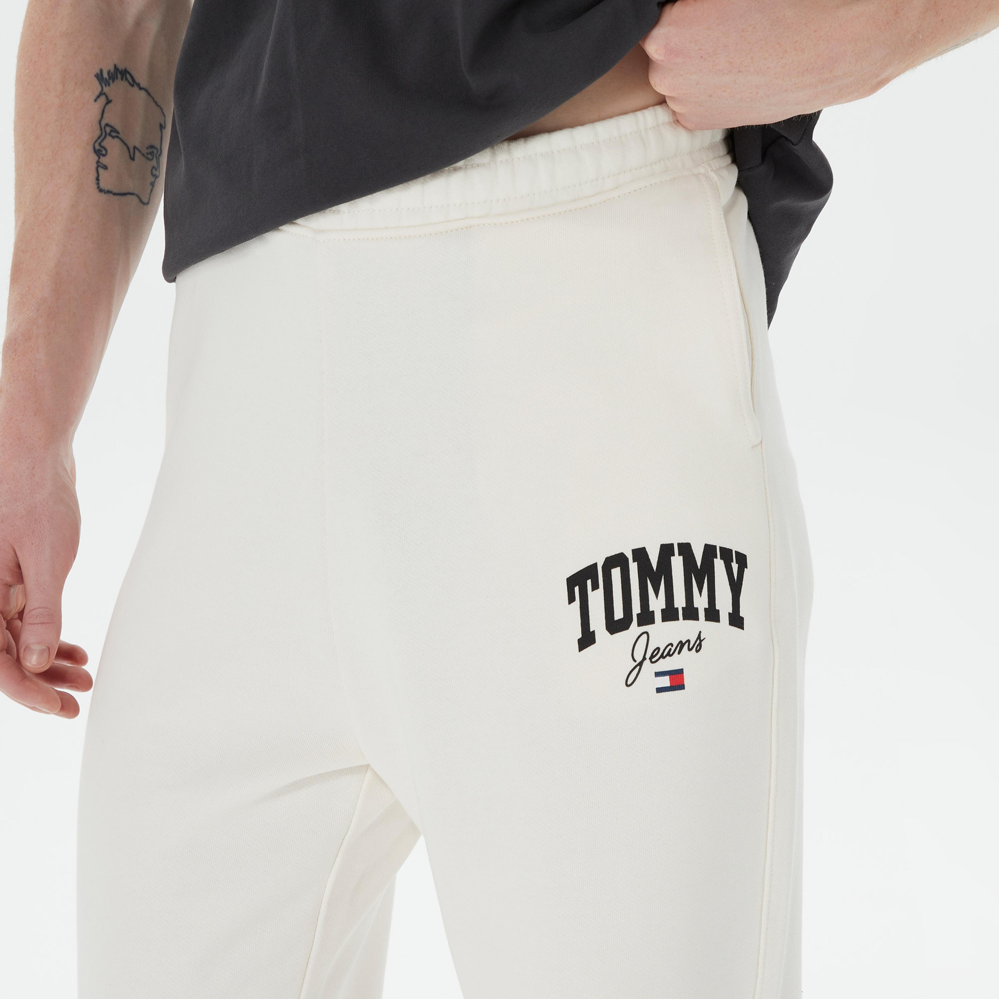 Tommy Hilfiger Relax New Varsity Erkek Beyaz Eşofman Altı
