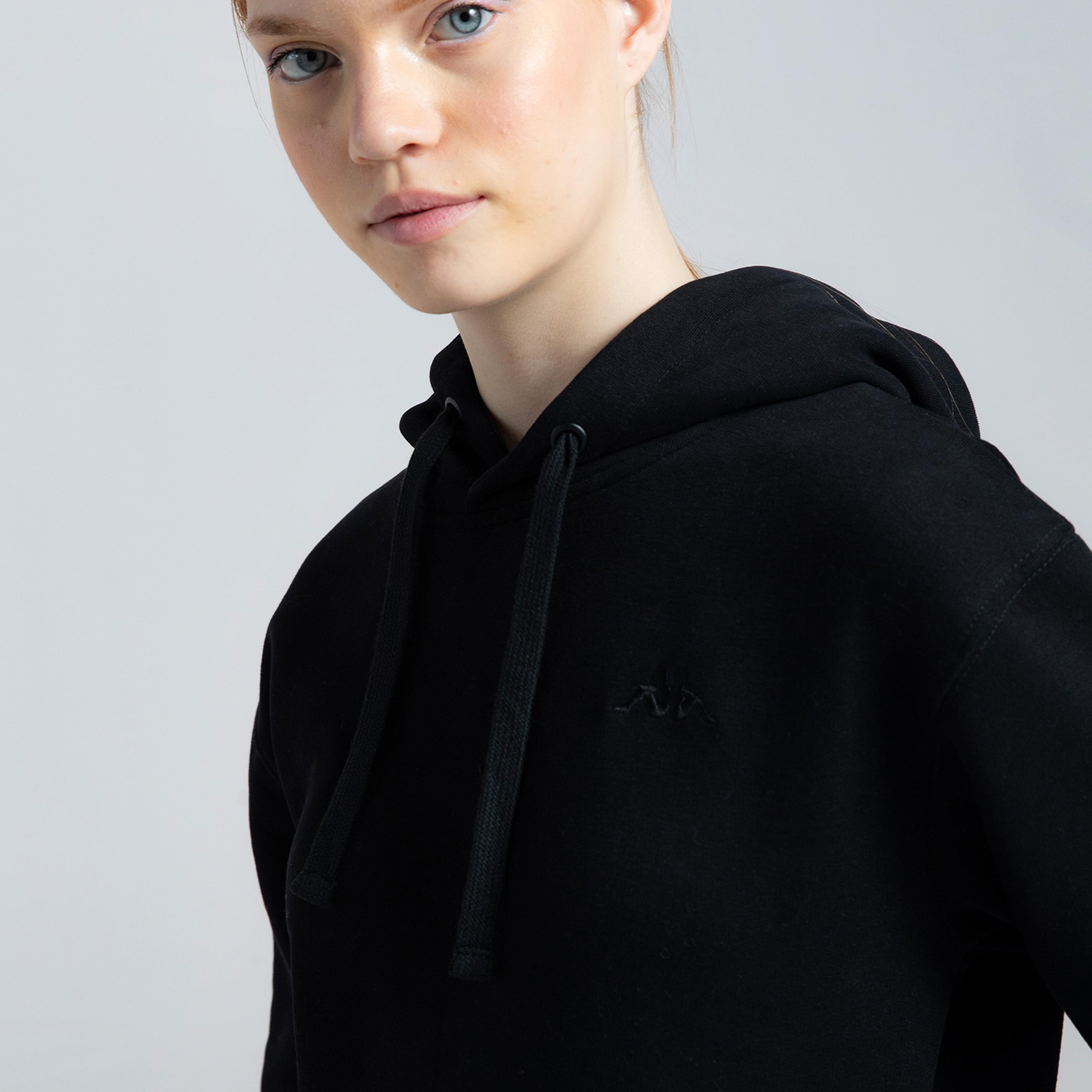 Kappa Authentic Kei Kadın Siyah Günlük Sweatshirt