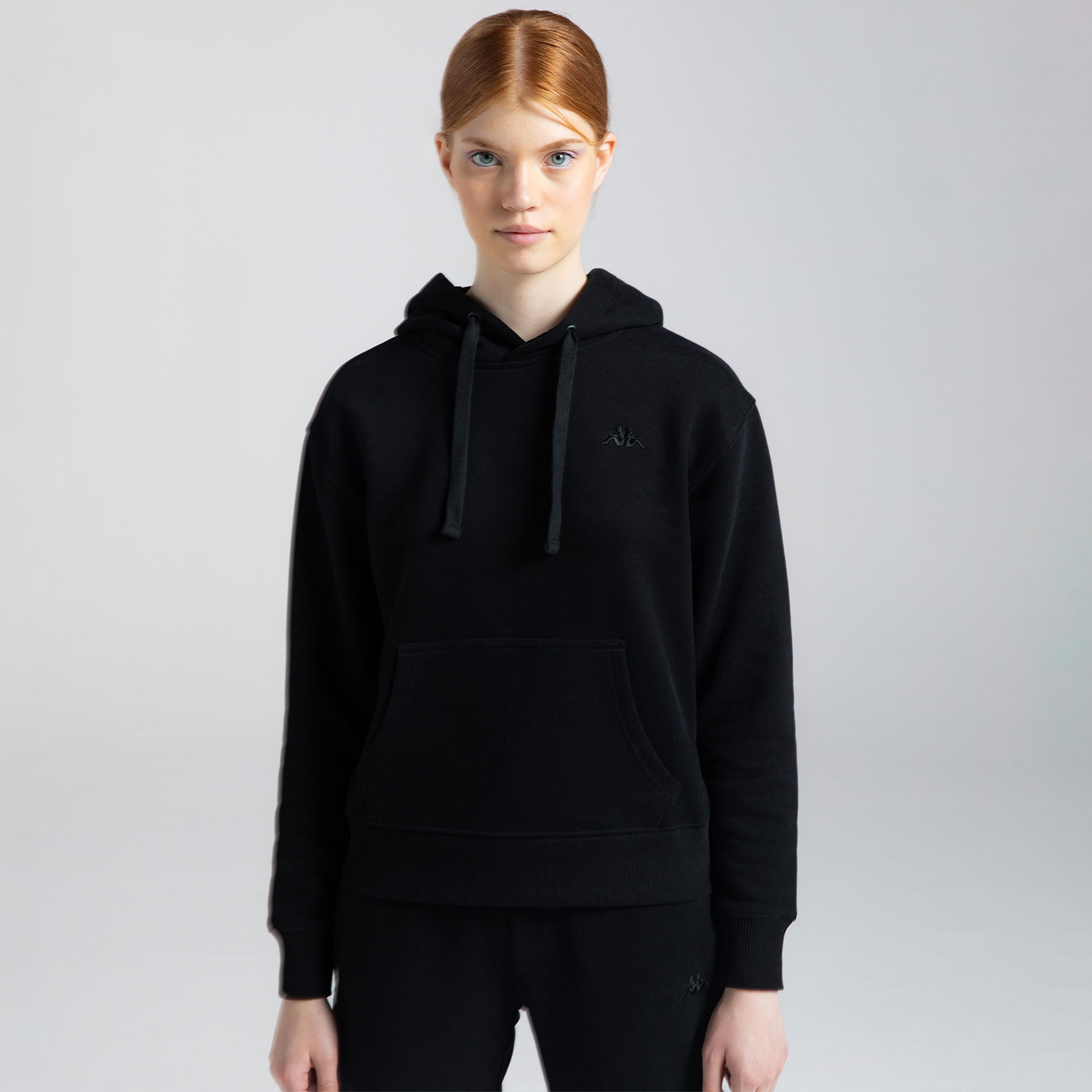 Kappa Authentic Kei Kadın Siyah Günlük Sweatshirt