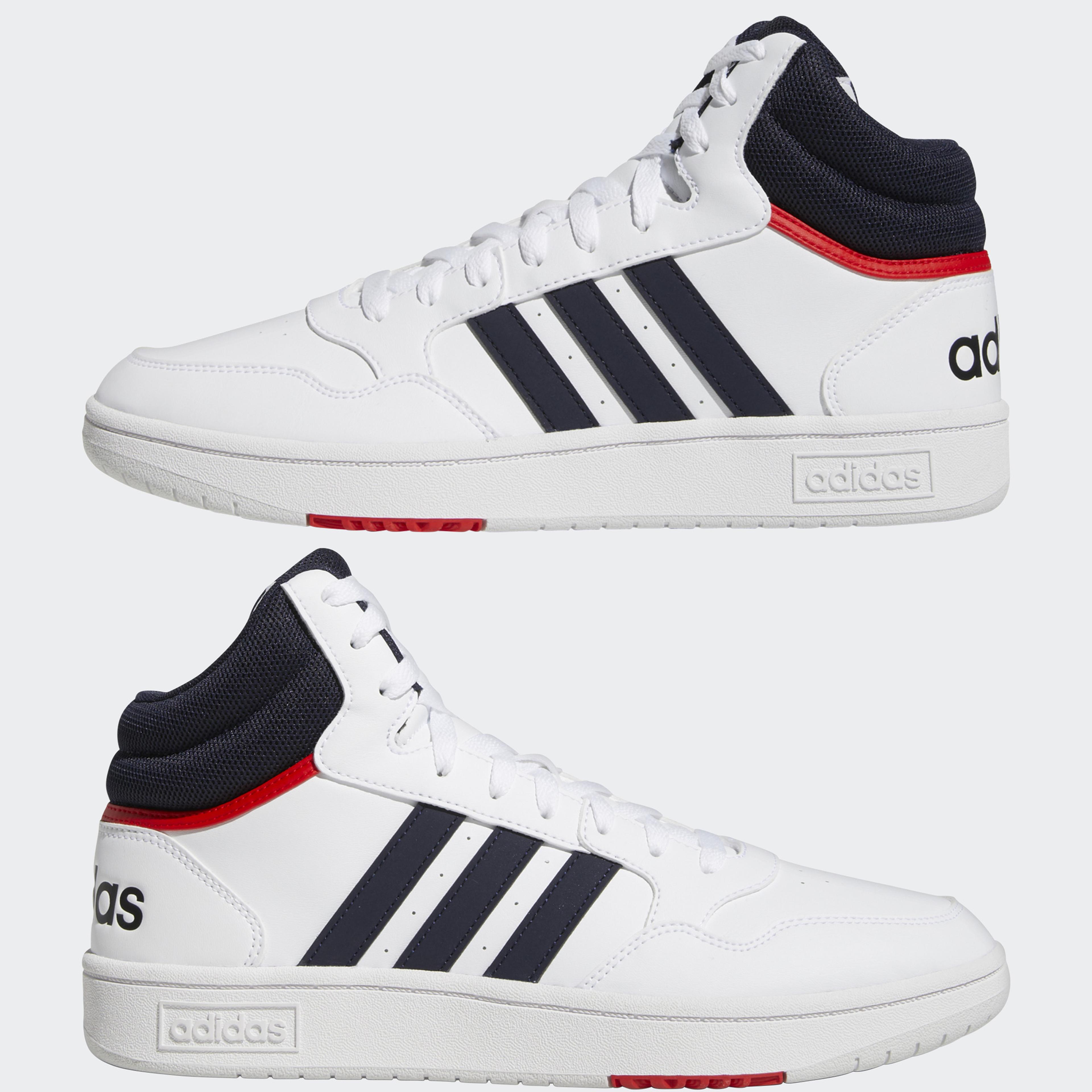 adidas Hoops 3.0 Mid Erkek Beyaz Günlük Spor Ayakkabı
