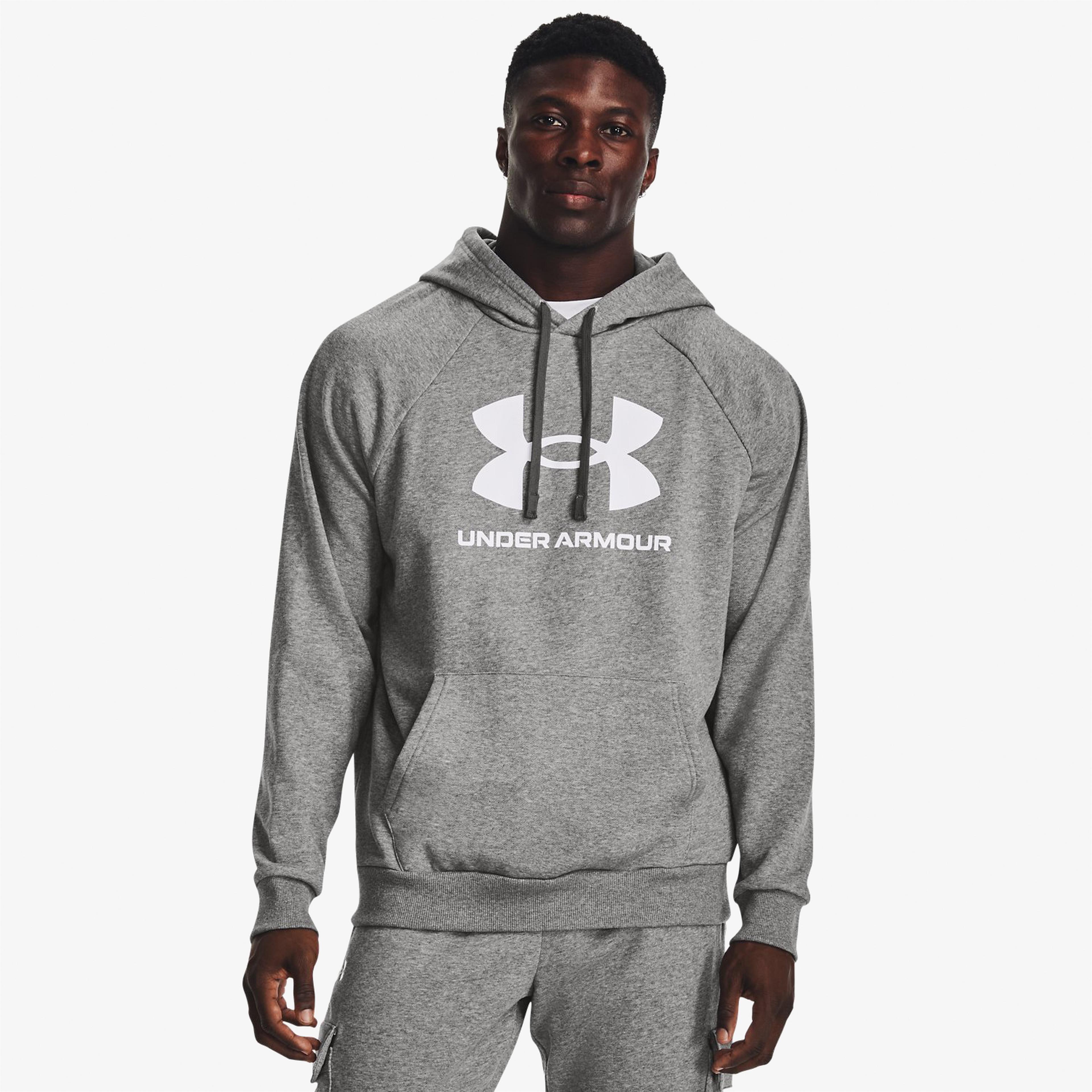 Under Armour Rival Fleece Erkek Gri Günlük Sweatshirt