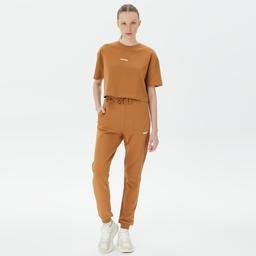 UNITED4 Classic Kadın Kahverengi Crop T-Shirt