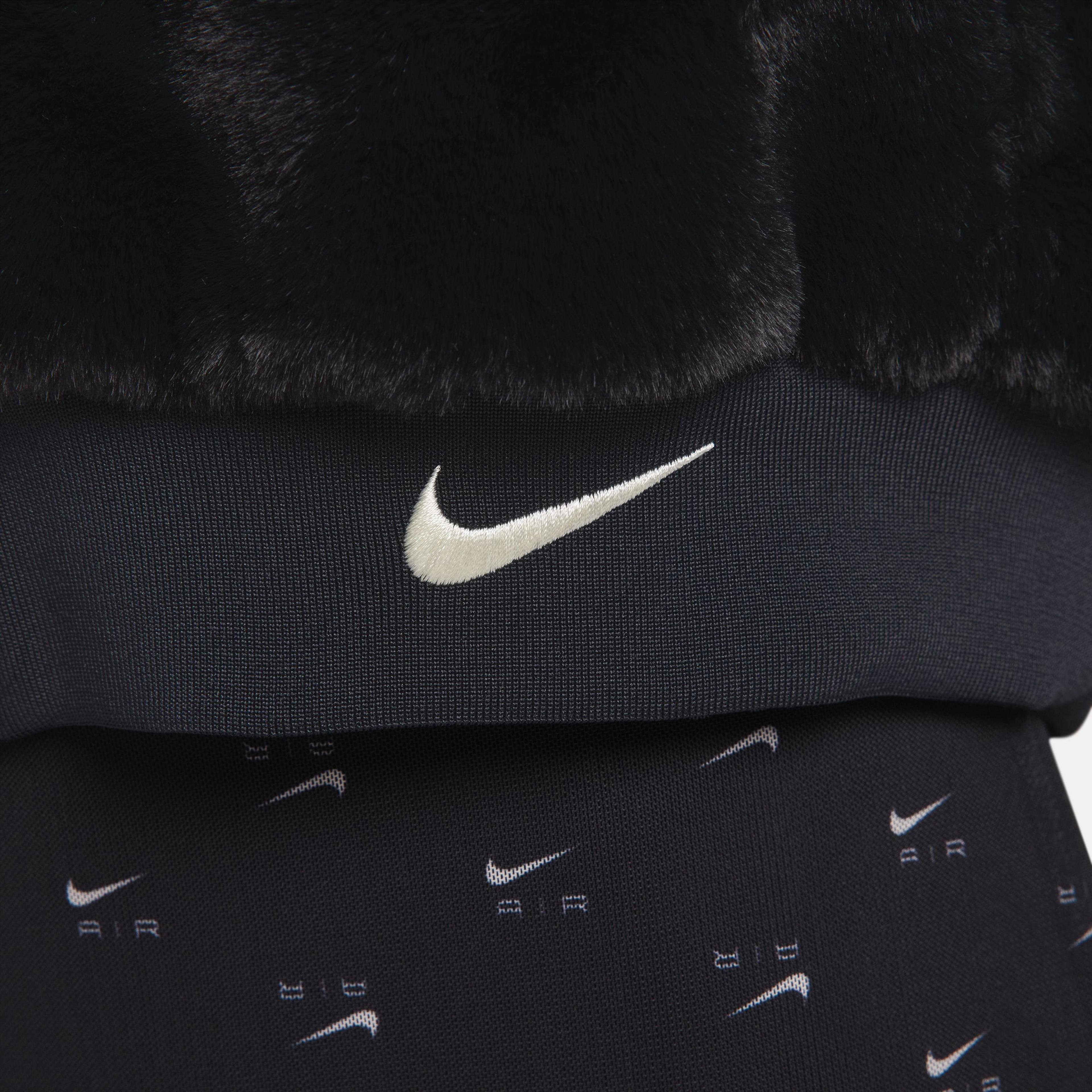 Nike Sportswear Faux Fur Bombeer Kadın Siyah Mont