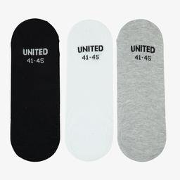 United4 Core Erkek Beyaz/Siyah/Gri 3'lü Çorap