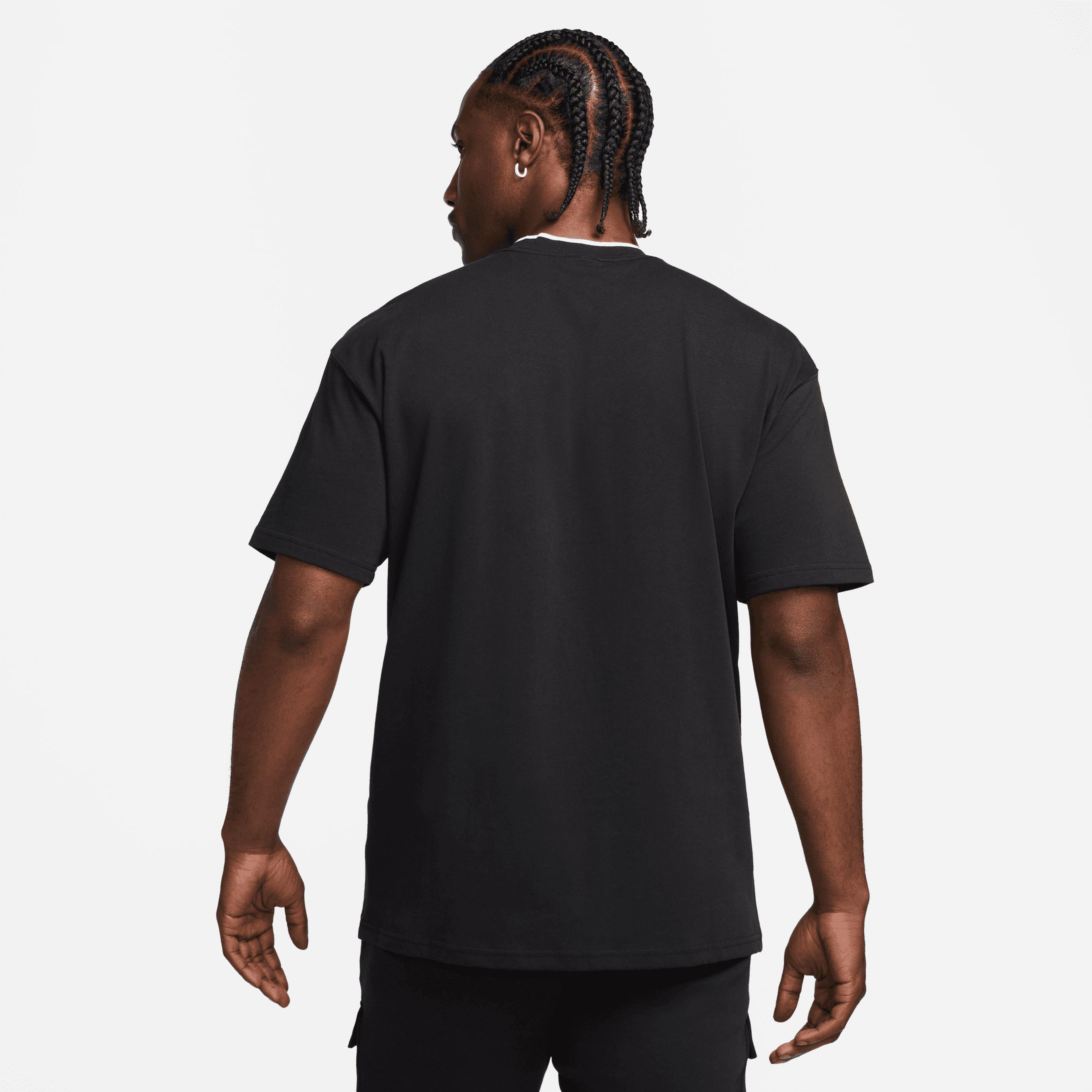 Nike Sportswear Swoosh Air L Fit Short-Sleeve Erkek Siyah T-Shirt