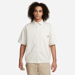 Nike Sportswear Club+ Button-Down Short-Sleeve Erkek Krem Gömlek