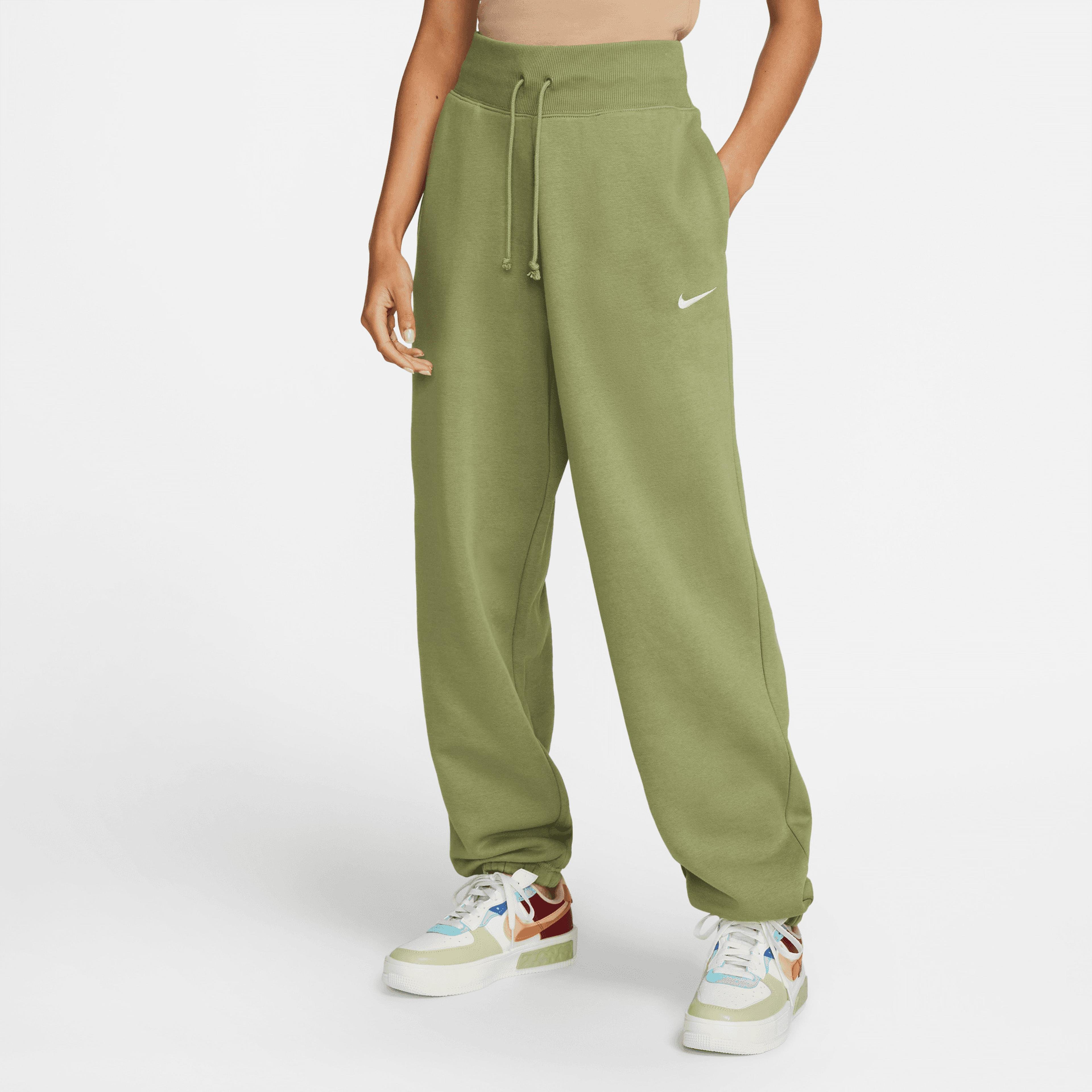 Nike Sportswear Phoenix Fleece High-Waisted Kadın Yeşil Eşofman Altı